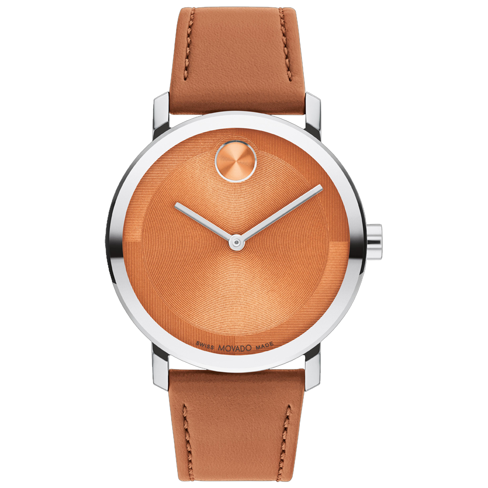 BOLD Evolution 2.0 Orange Dial Leather Strap Watch 40mm - Movado 3601149