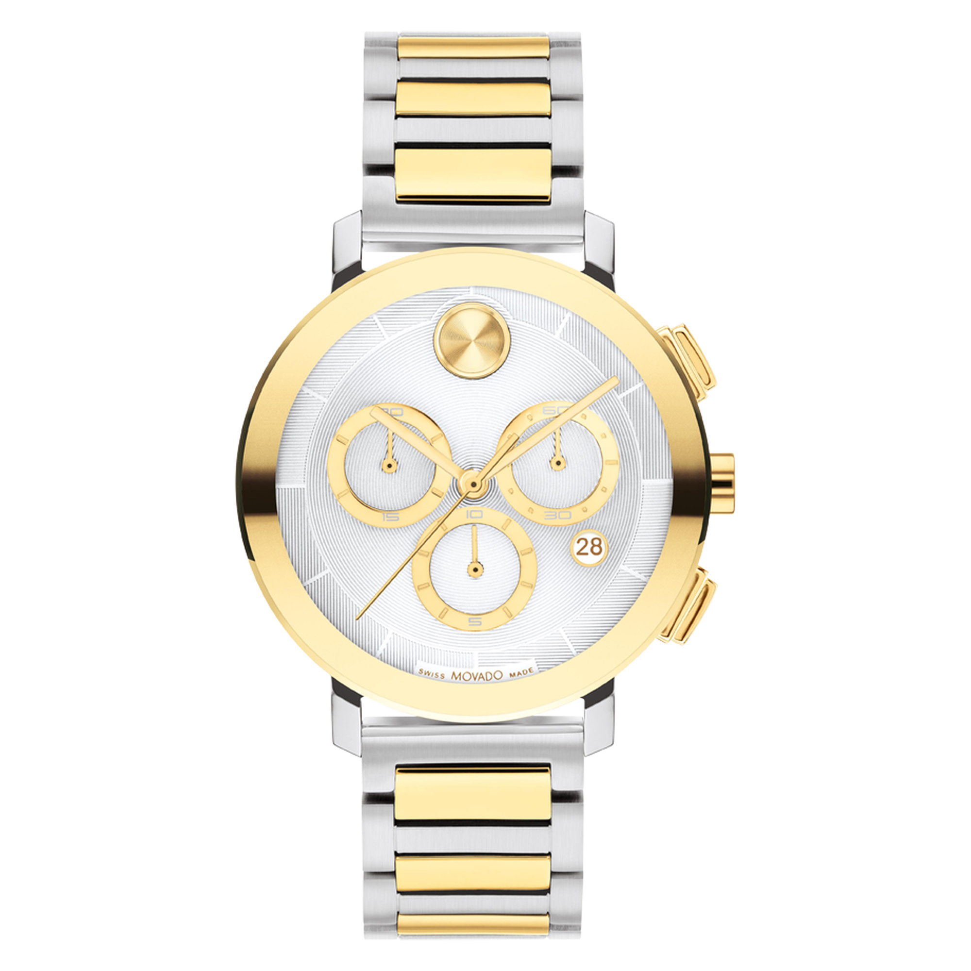 BOLD Evolution 2.0 Silver Dial Two-Tone Stainless Steel Bracelet 38mm - Movado 3600968