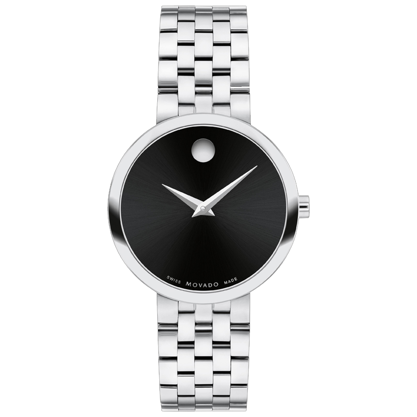 Museum Classic Black Dial Stainless Steel Watch 29.5mm - 0 - Movado 607813
