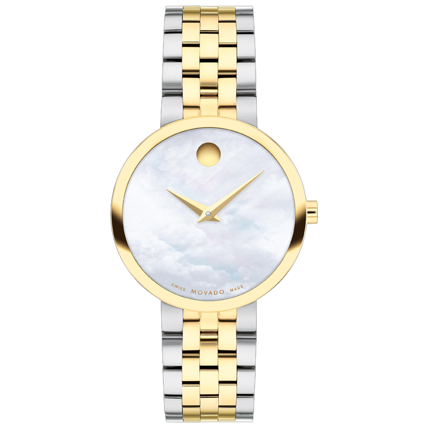 Museum Classic Mother-of-Pearl Dial Two-Tone Stainless Steel Watch 29.5mm - 0 - Movado 607812