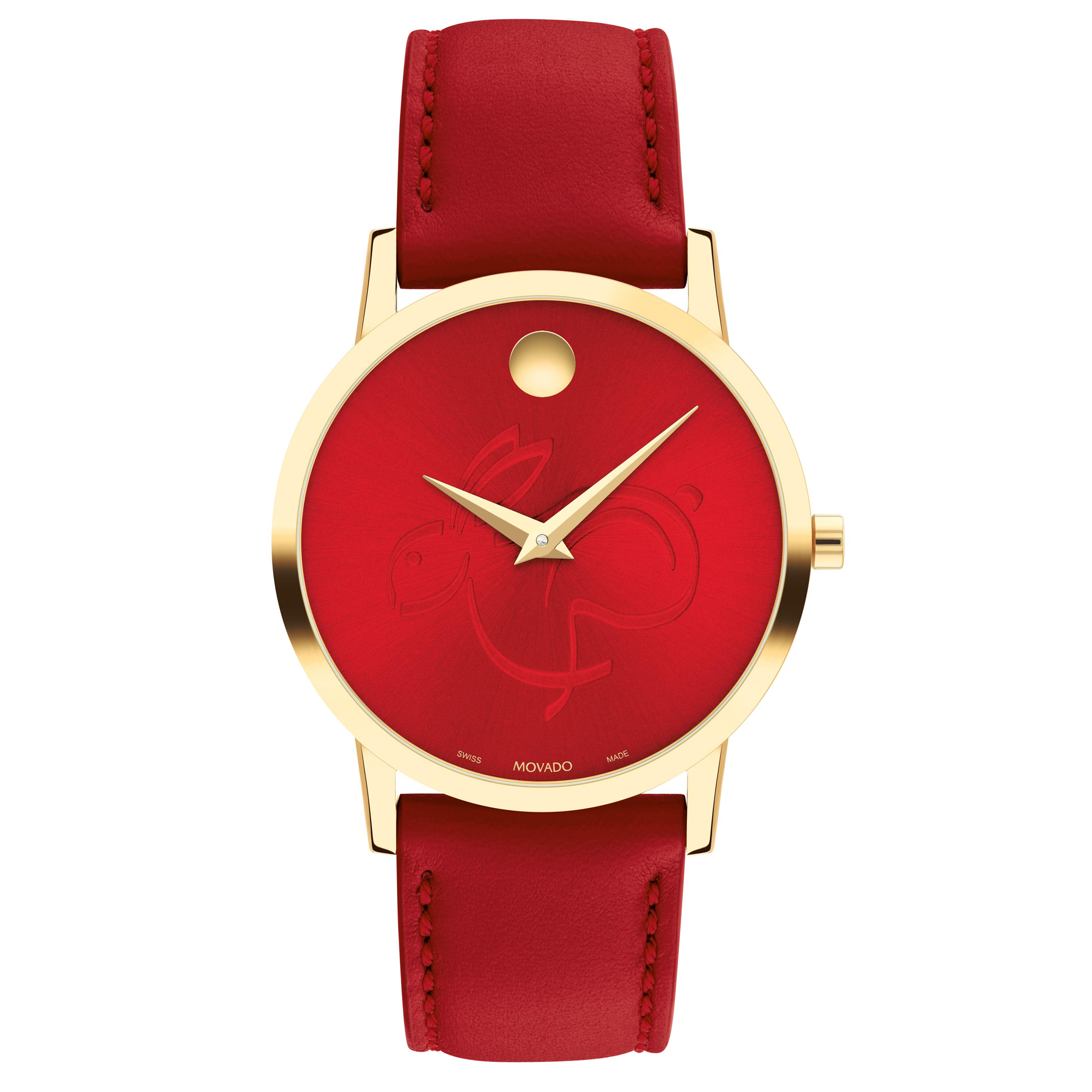 Museum Classic Year of the Rabbit Limited Edition Red Leather Strap Watch | 33mm | 0 - Movado 607713