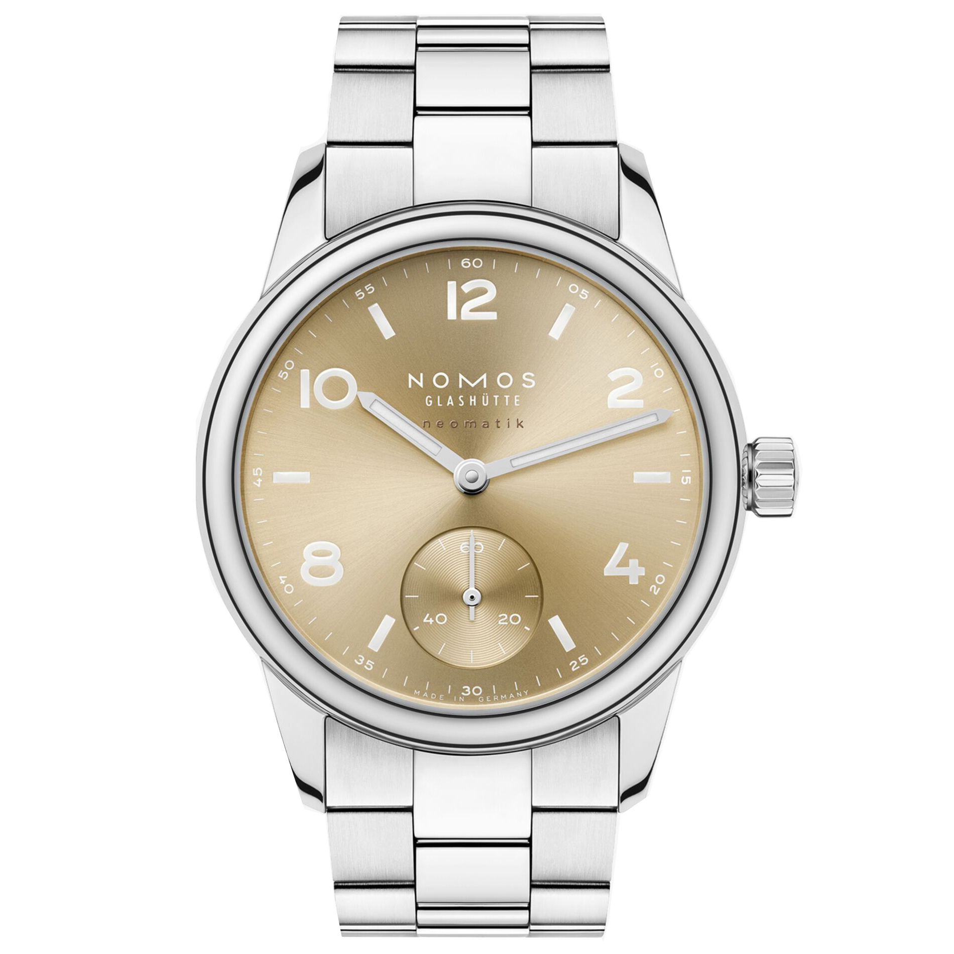 Nomos  Club Sport Neomatik 34 Gold Dial Stainless Steel Watch 34mm - 755