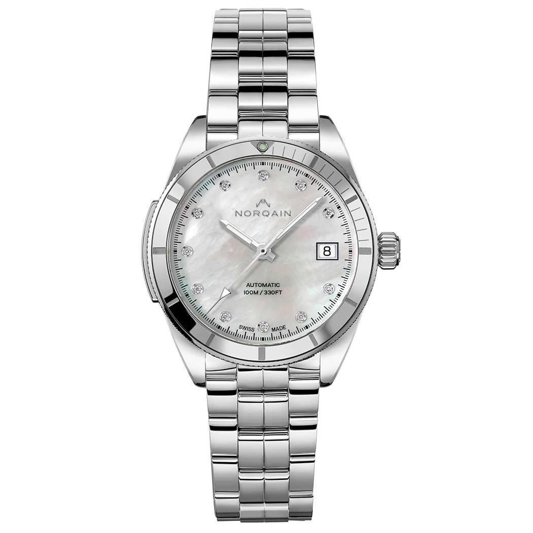 Adventure Sport Mother-of-Pearl Diamond Dial Stainless Steel Automatic Watch | 37mm | - NORQAIN N1800SP81A/M18D/182S