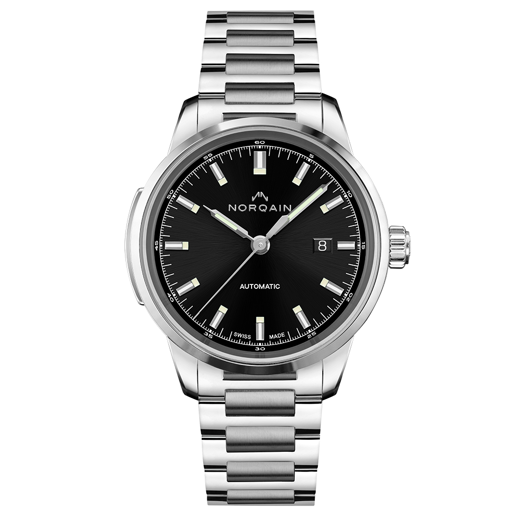 NORQAIN Freedom 60 Black Dial Stainless Steel Automatic Watch | 42mm | N2000S02A/B201/201S
