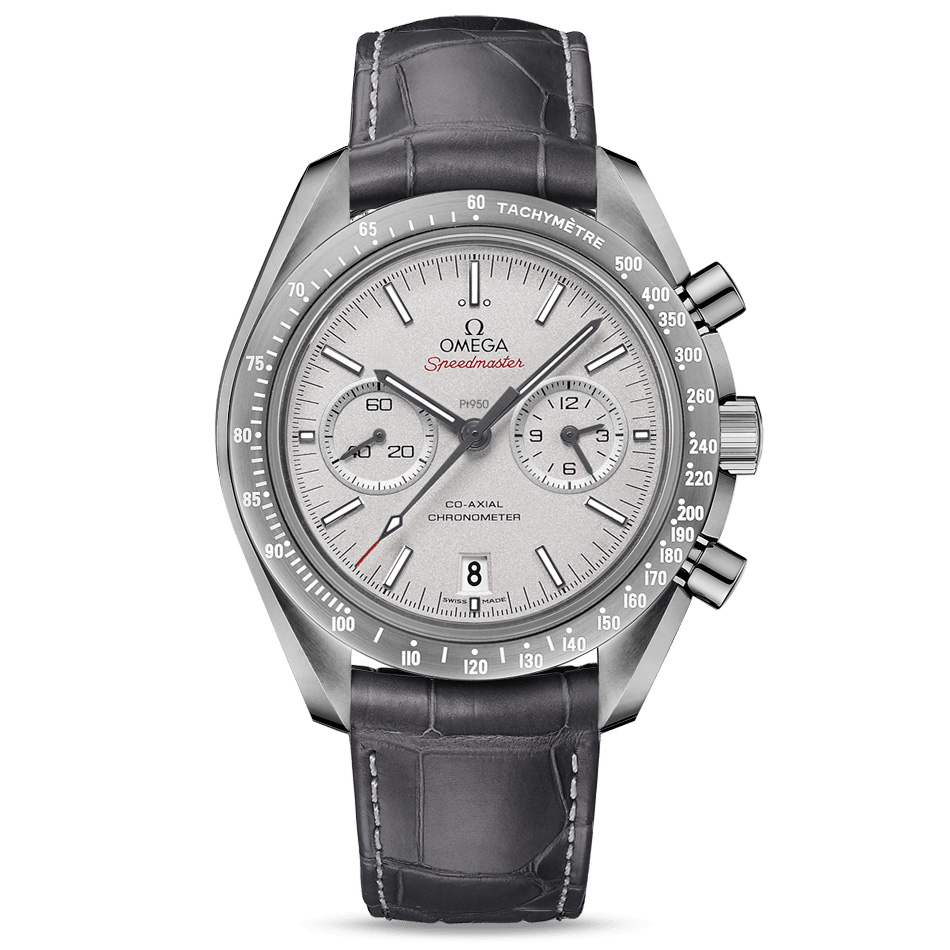 Omega Speedmaster Grey Side of the Moon CoAxial Chronometer Chronograph Black Leather Strap Watch 4425mm O31193445199002 Omega Speedmaster Grey Side of the Moon CoAxial Chronometer Chronograph Black Leather Strap Watch 4425mm O31193445199002