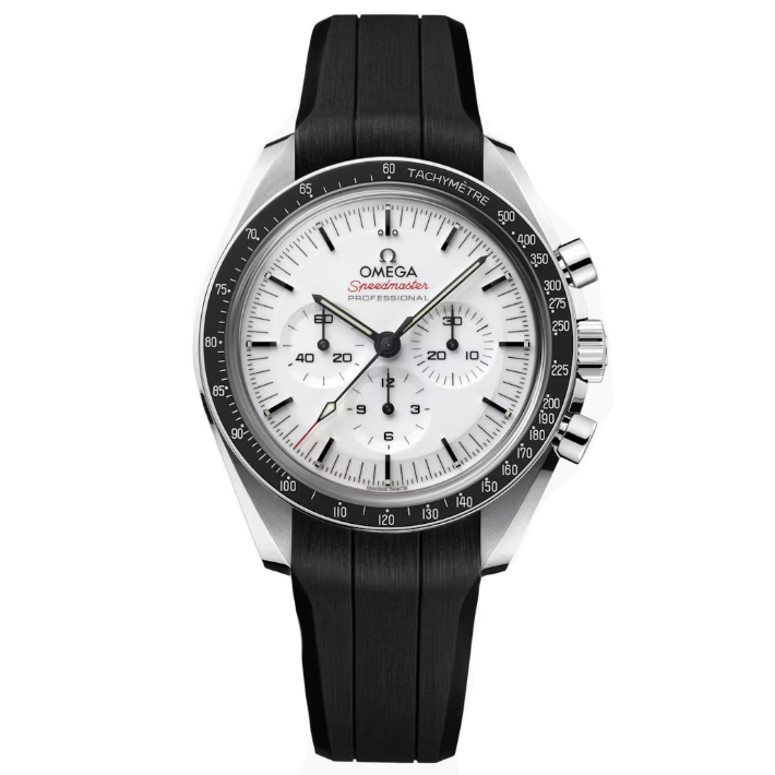 Omega  Speedmaster Moonwatch Professional White Dial Black Rubber Strap Watch 42mm  O31032425004001