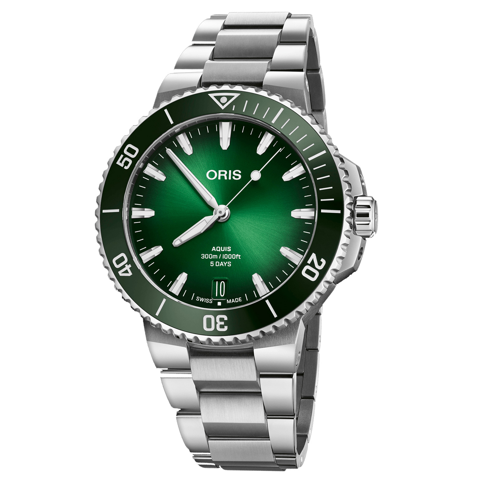 Oris Aquis Date Calibre 400 Green Dial Stainless Steel Watch 435mm - 01 400 7790 4157-07 8 23 02PEB 4300$