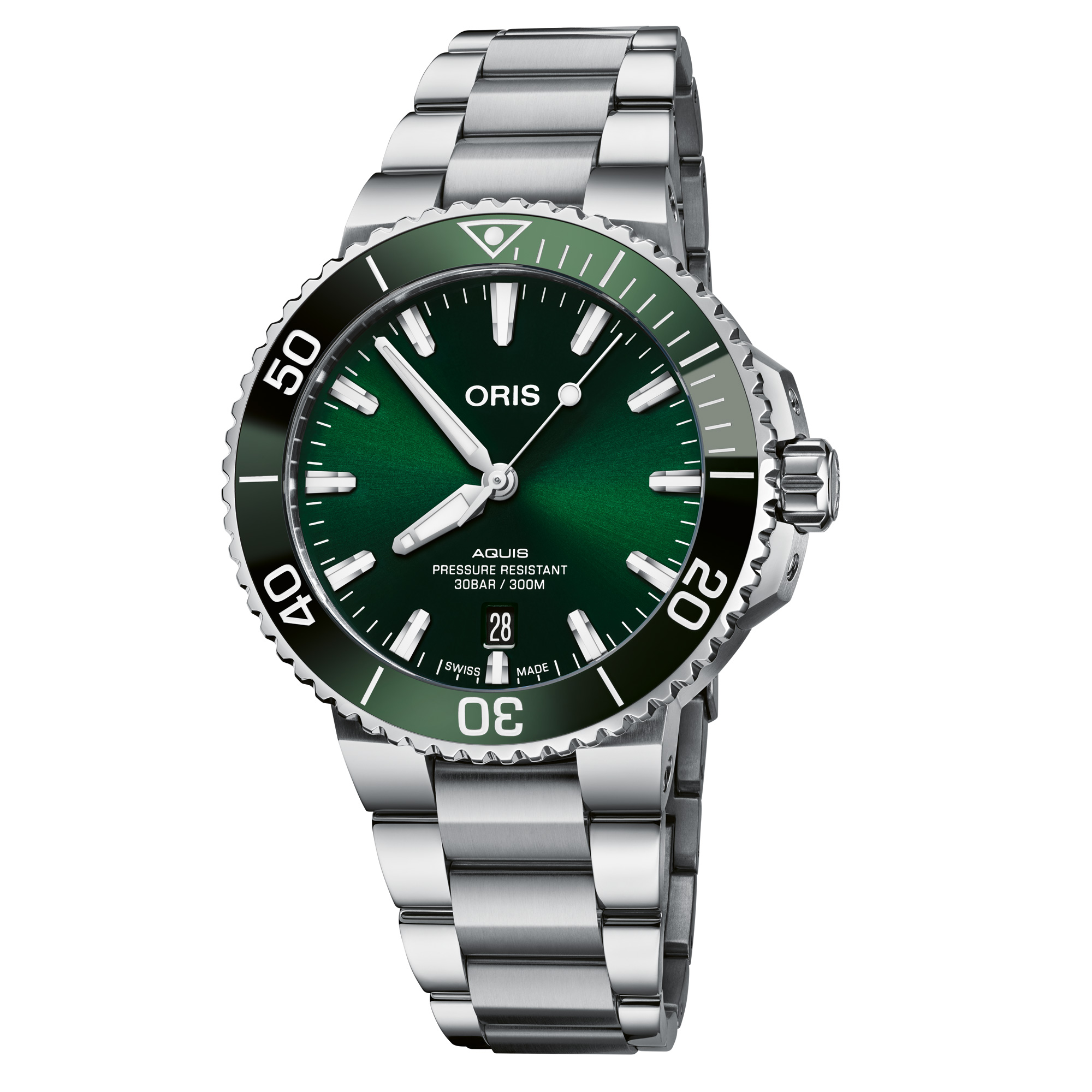 Oris Aquis Date Green Dial Stainless Steel Watch | 41.5mm | 01 733 7766 4157-07 8 22 05PEB