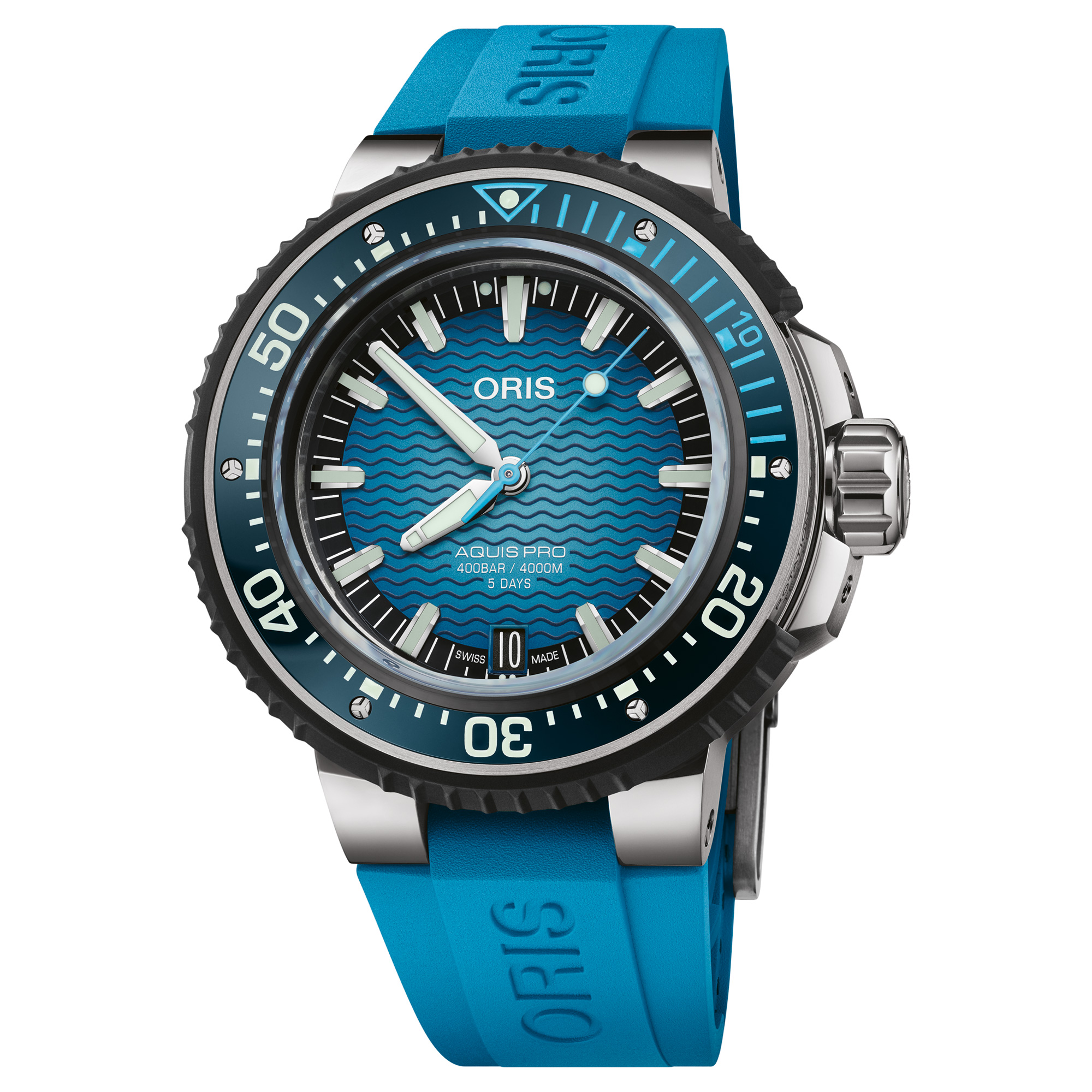 EAN 7612611034935 product image for Oris Aquis Pro 4000M Titanium Blue Dial Rubber Strap Watch | 49.5mm | 01 400 777 | upcitemdb.com