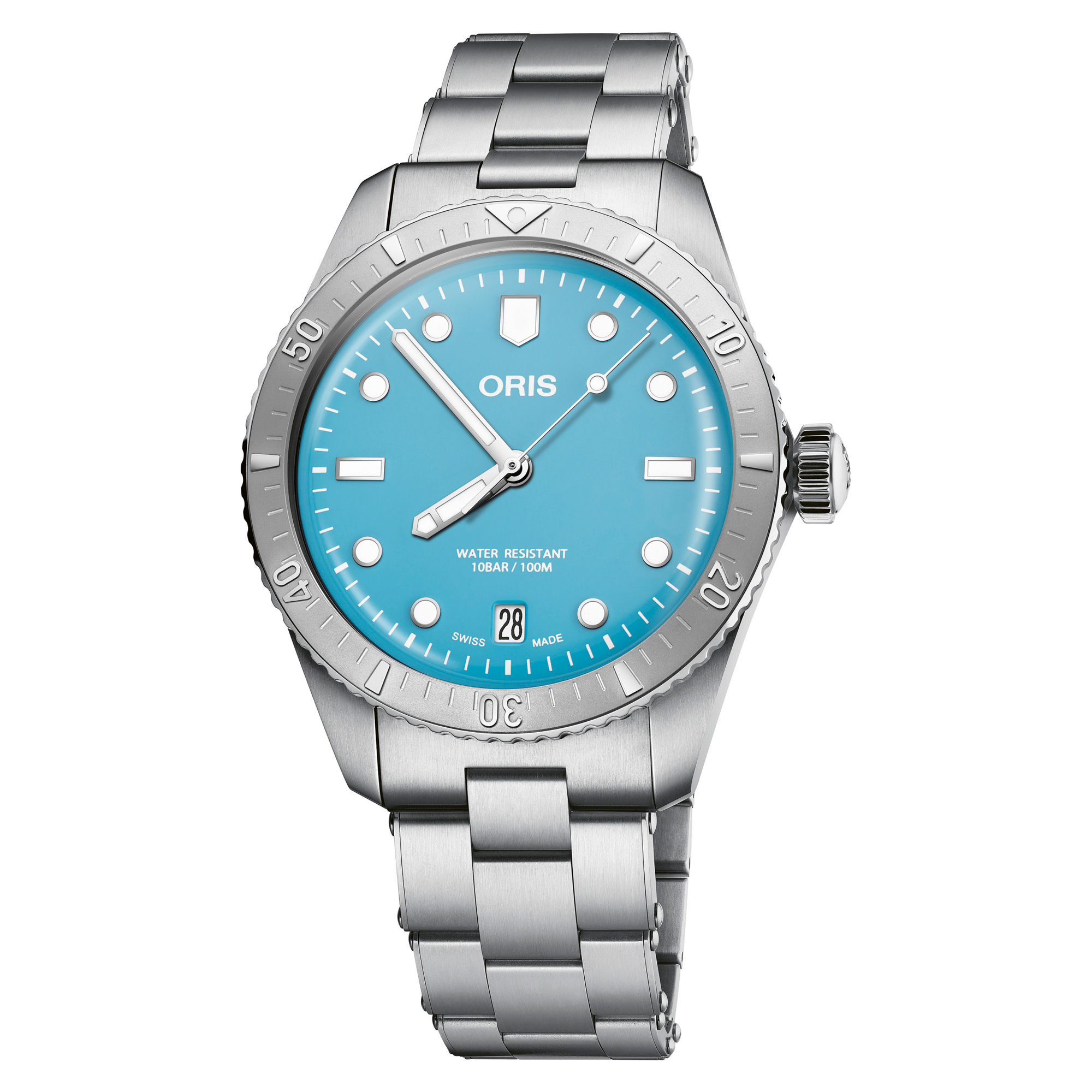 Oris Divers Sixty-Five Cotton Candy Blue Dial Stainless Steel Watch 38mm 01 733 7771 4055 8 19 18 2950$