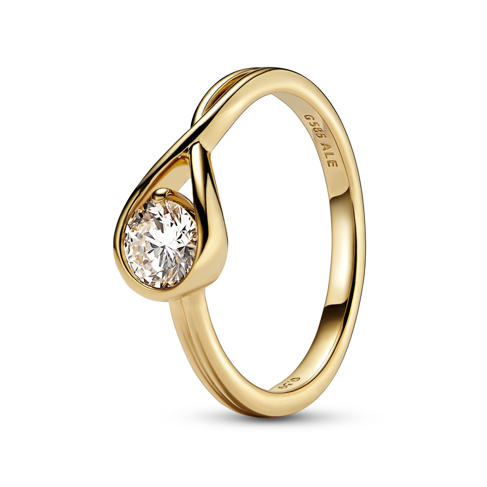 Pandora Women's  Brilliance 0.50ct Lab-Created Diamond Yellow Gold Ring - Size 7