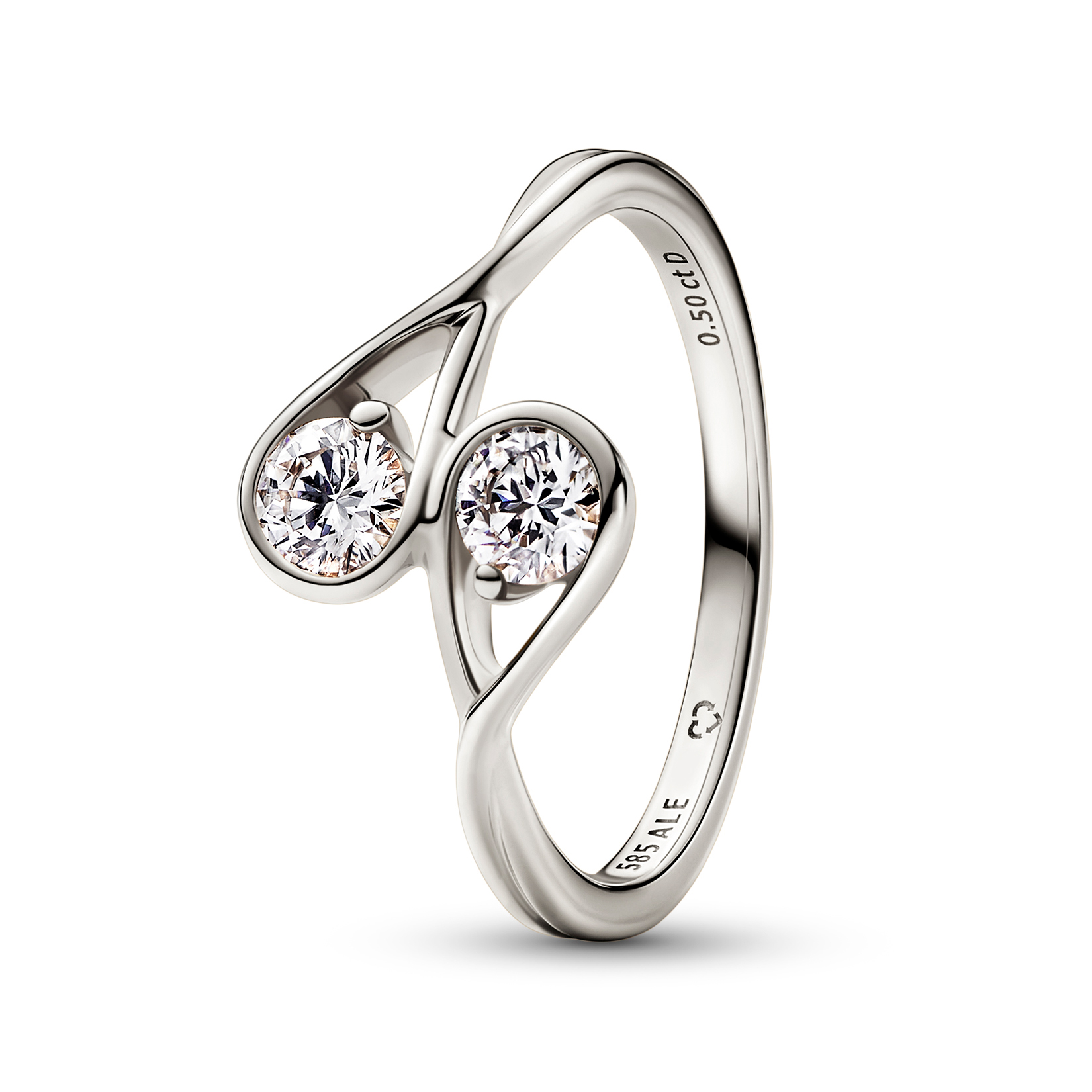 motief maatschappij metro Pandora Brilliance Double .50ctw Lab-Created Diamond White Gold Ring |  REEDS Jewelers