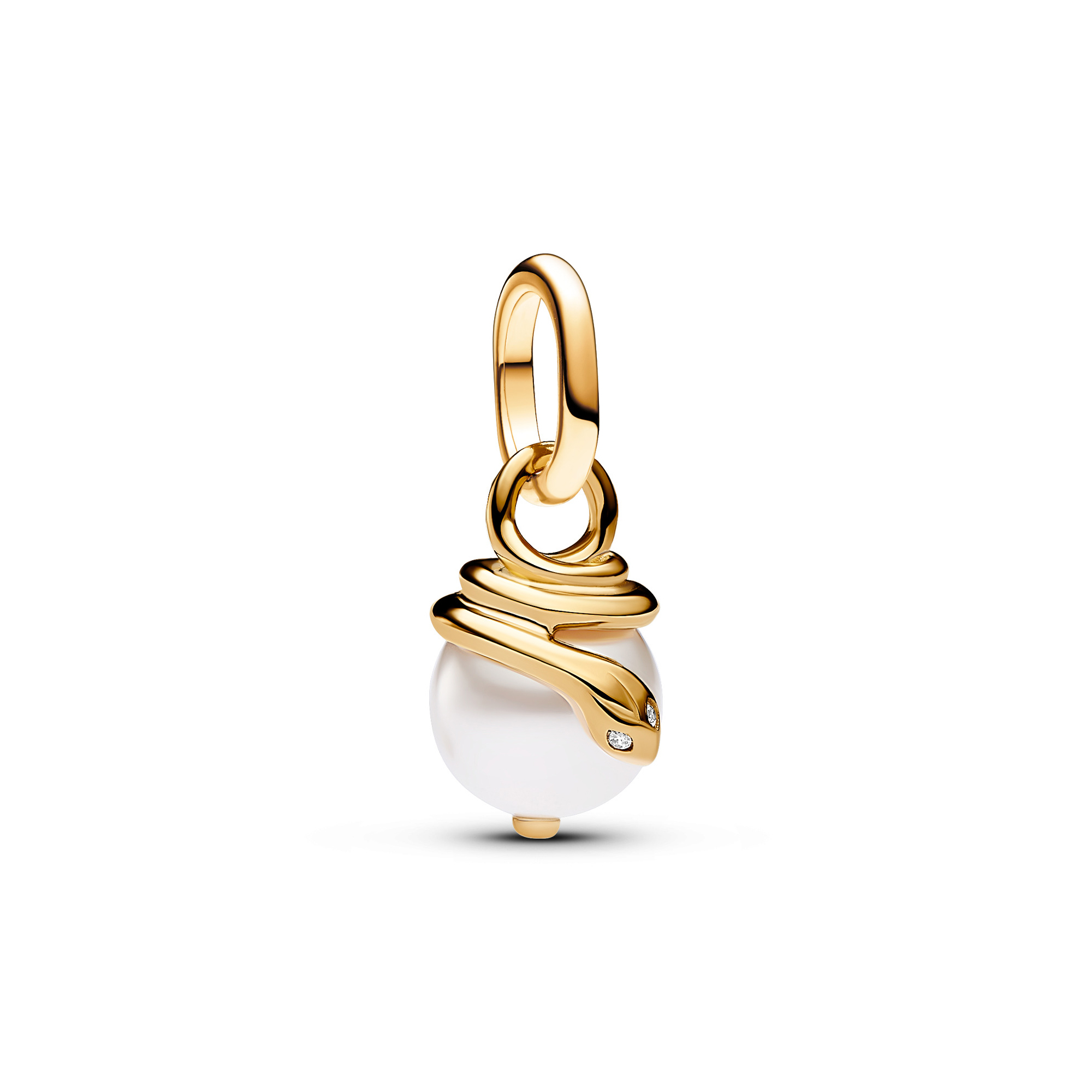 Pandora Final Sale - ME Snake Pearlescent Gold-Plated Mini Dangle Charm