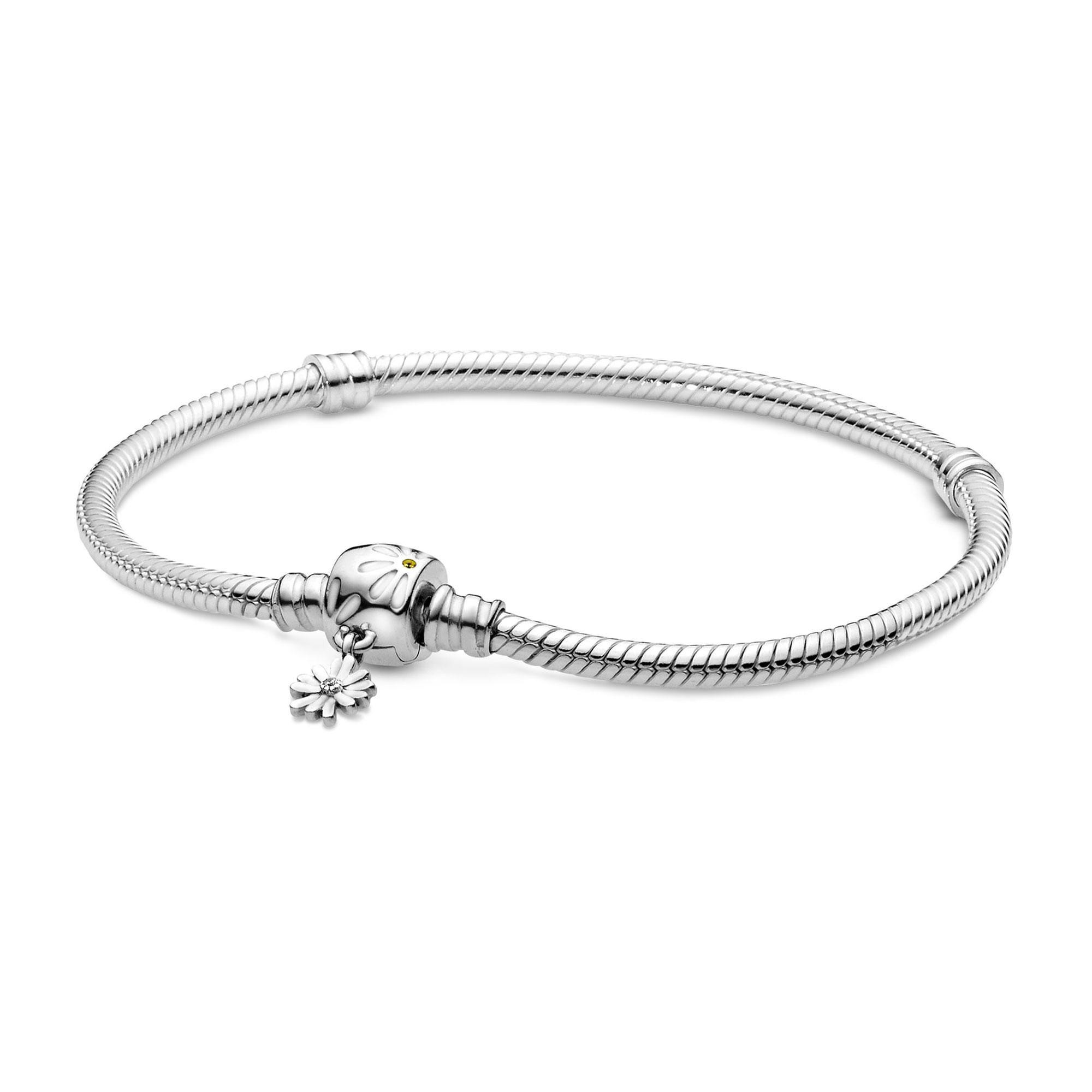 Pandora Moments Daisy Flower Clasp Snake Chain Bracelet - 6.7inch
