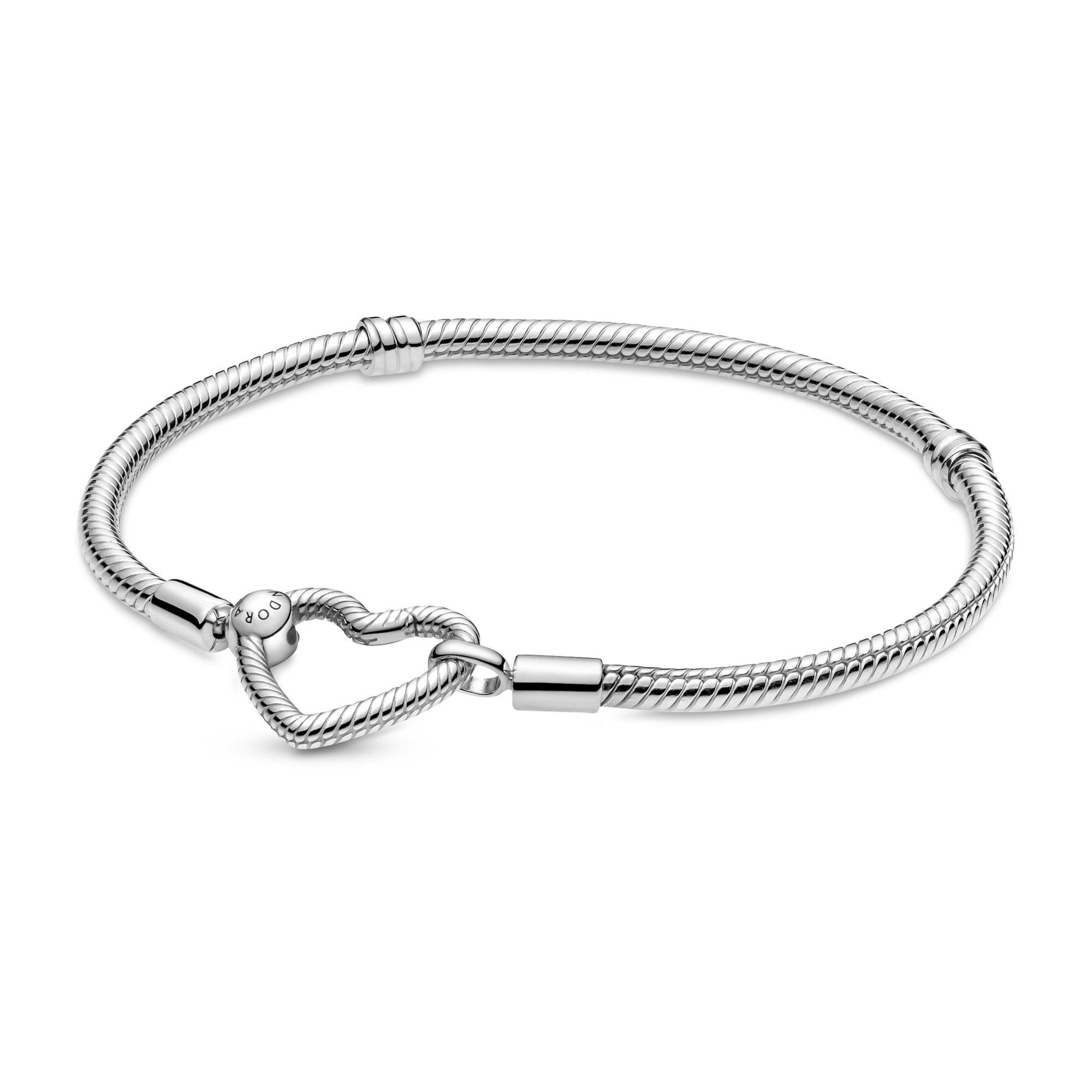 Pandora Moments Heart Closure Snake Chain Bracelet - 6.3in