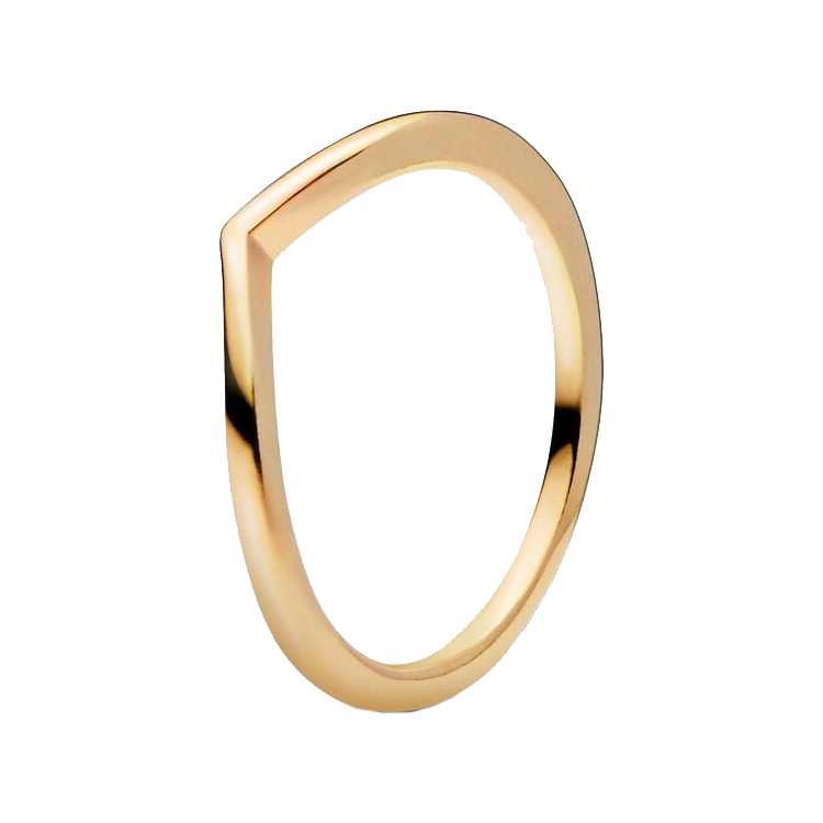 Pandora Polished Wishbone Gold-Plated Ring - Size 9