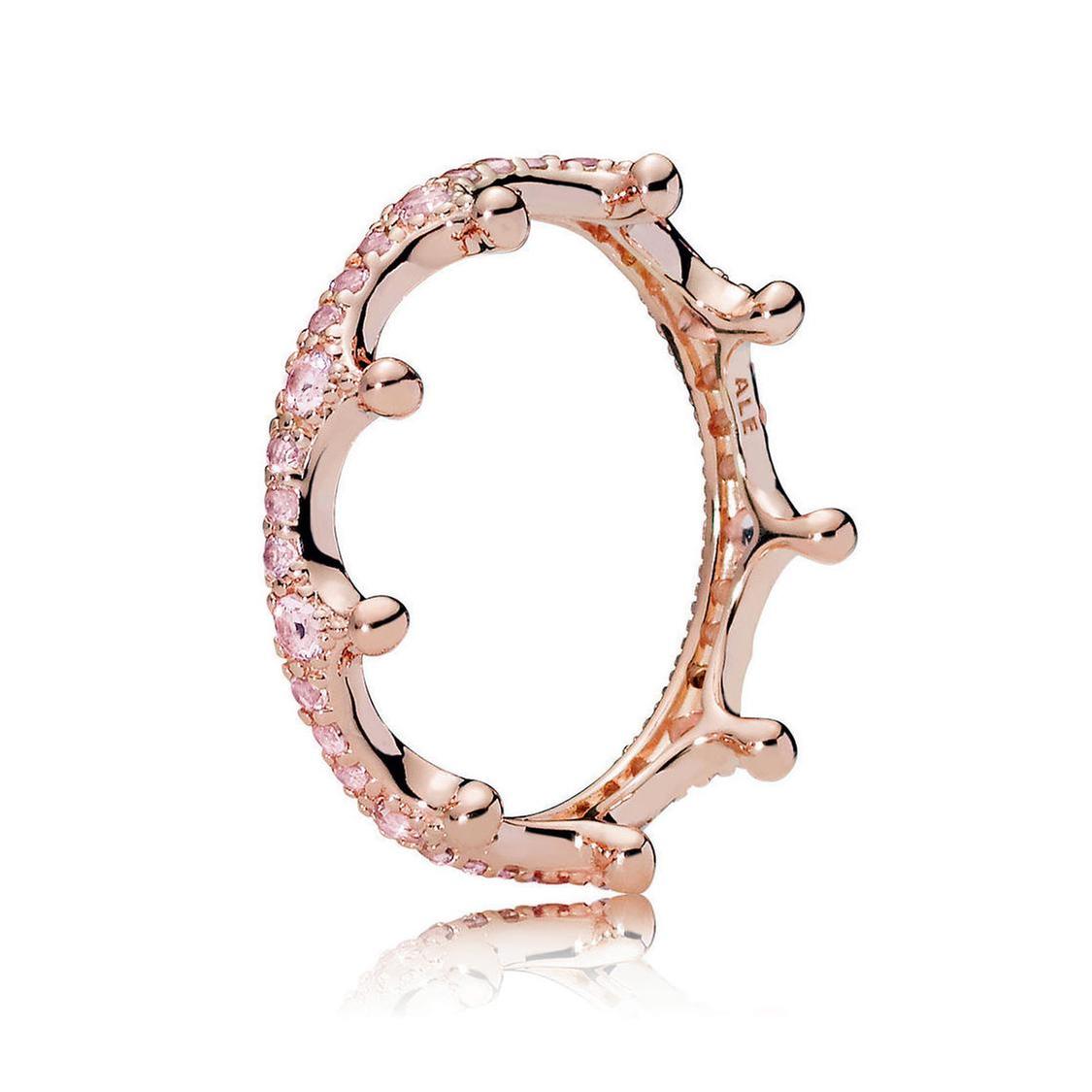 Pandora Pink Enchanted Crown Ring, Rose Gold-Plated - Size 8.5