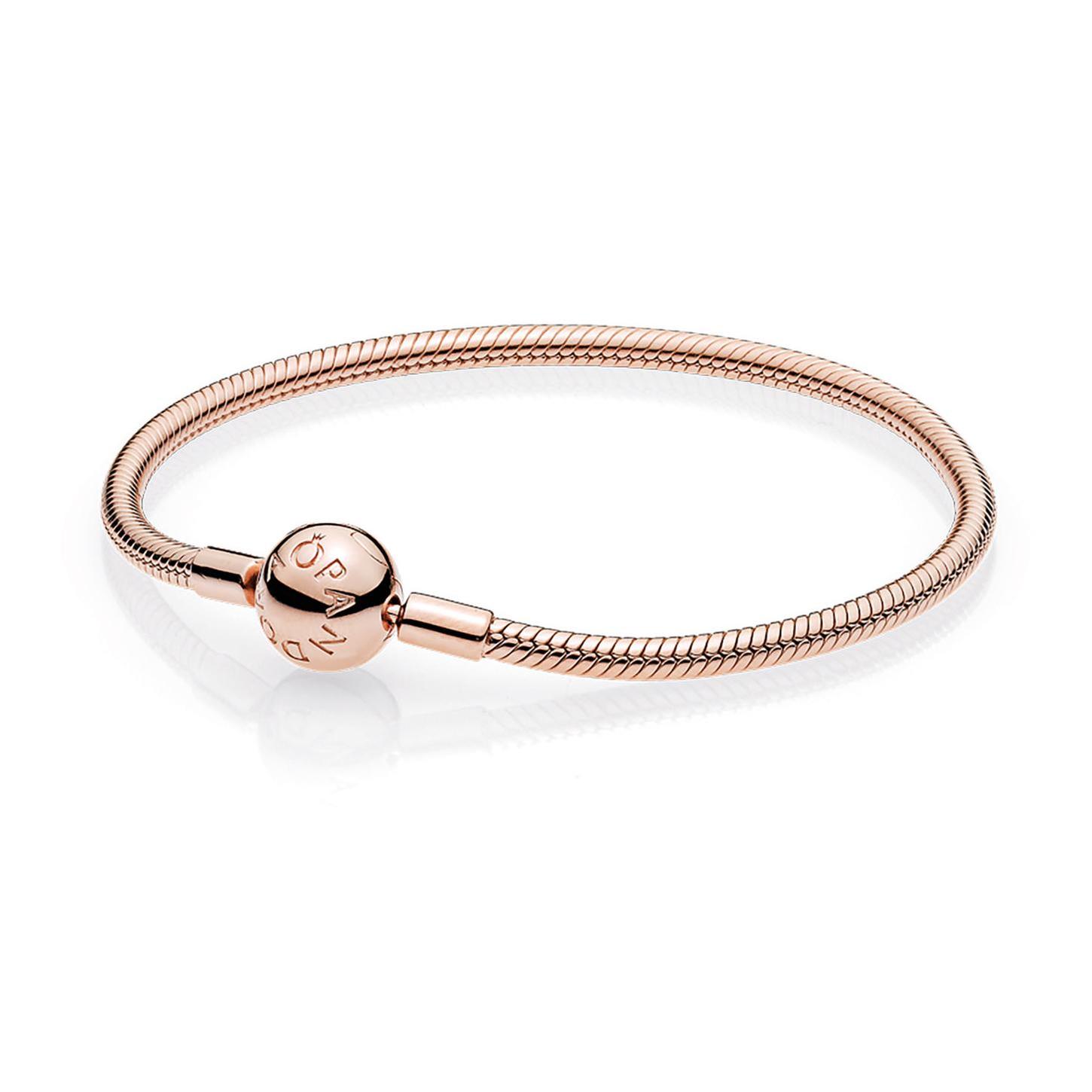Pandora Smooth Clasp Bracelet, Rose Gold-Plated - 7.9inches