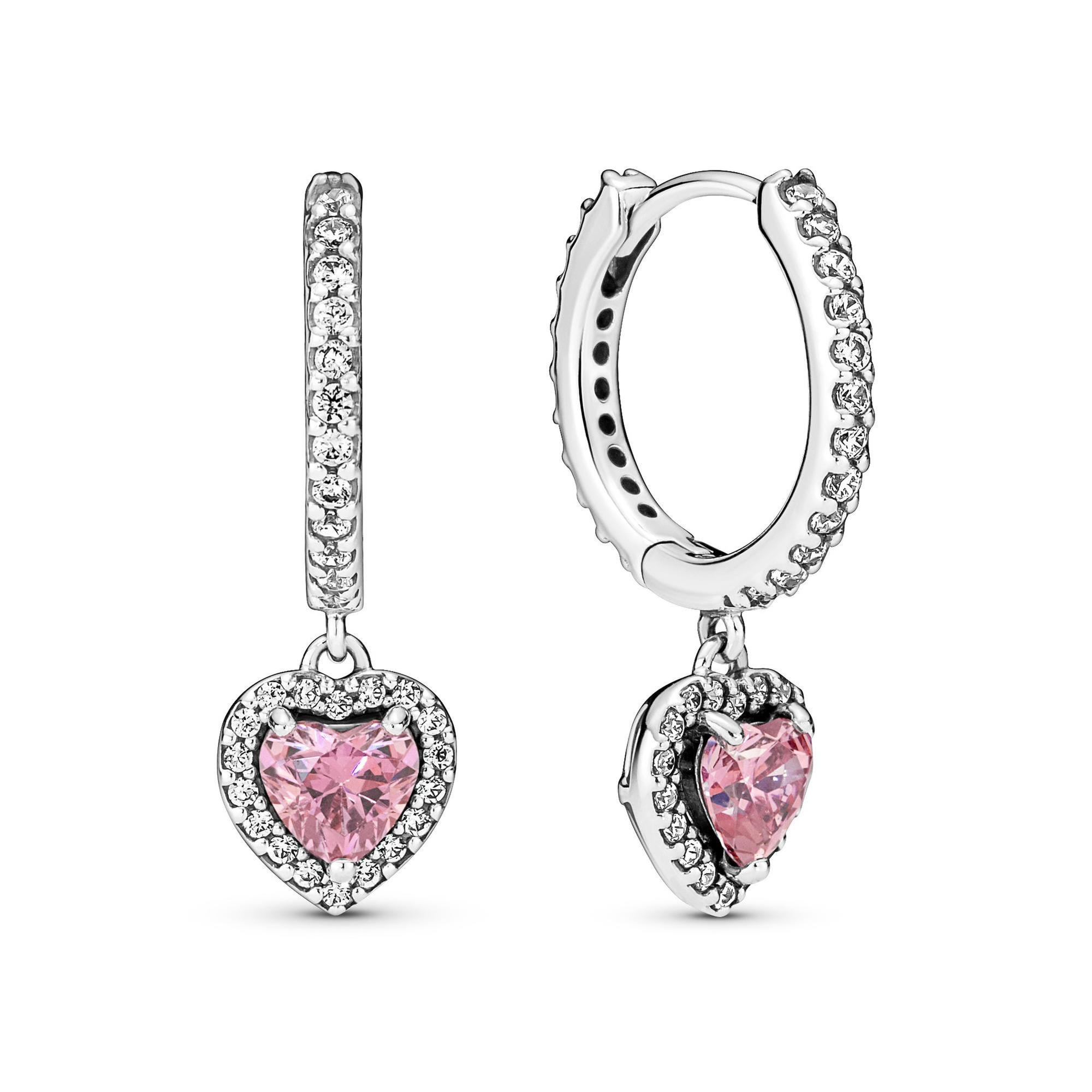 Pandora Sparkling Halo Heart Hoop Earrings