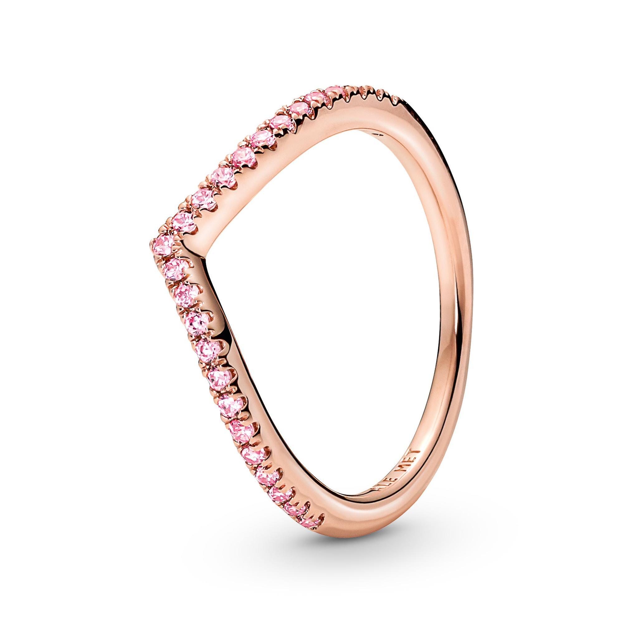 Pandora Timeless Wish Sparkling Pink Ring, Rose Gold-Plated - Siz