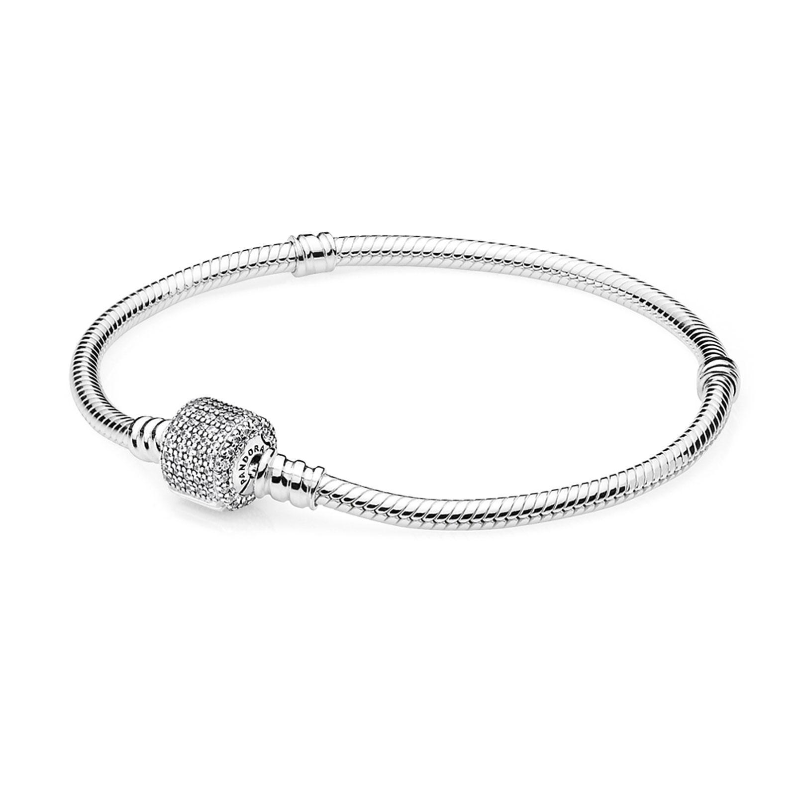 Pandora with Signature Clasp Bracelet, Clear Cubic Zirconia - 6.3
