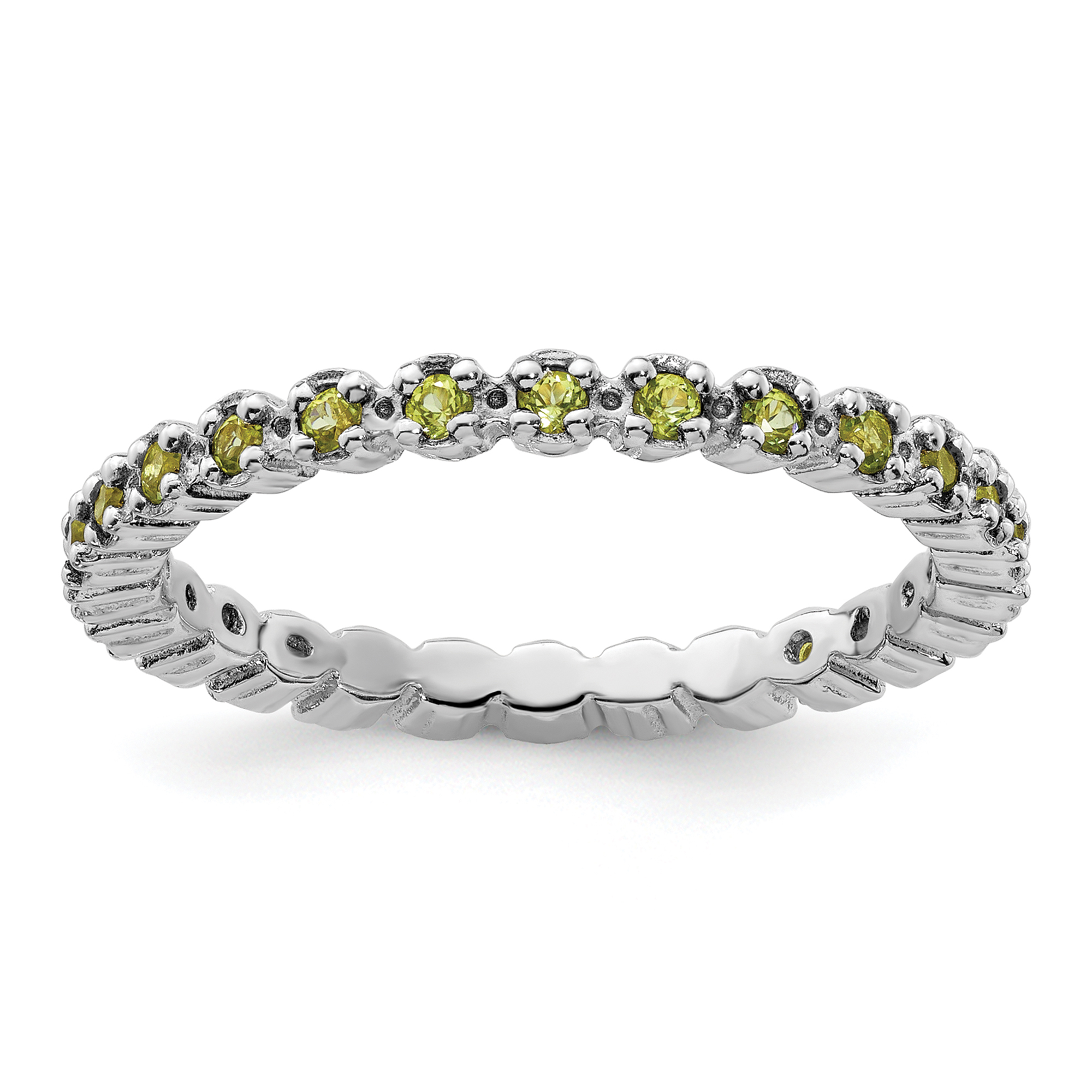Peridot Sterling Silver Stackable Eternity Ring | Size 7