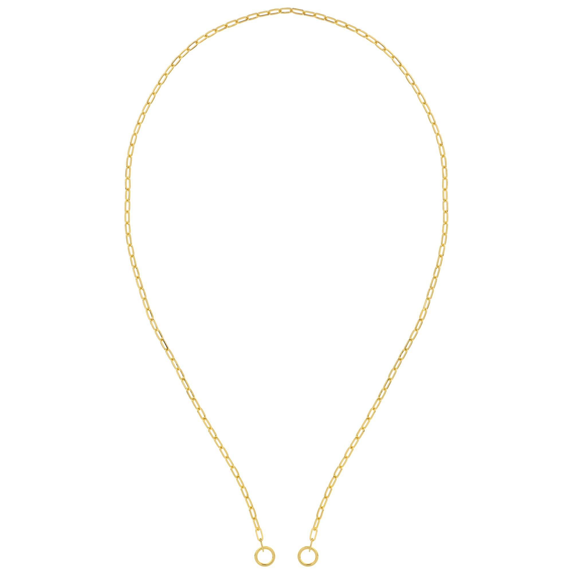 Yellow Gold Hollow Split Paperclip Push Lock Chain | 3.9mm | 20 I