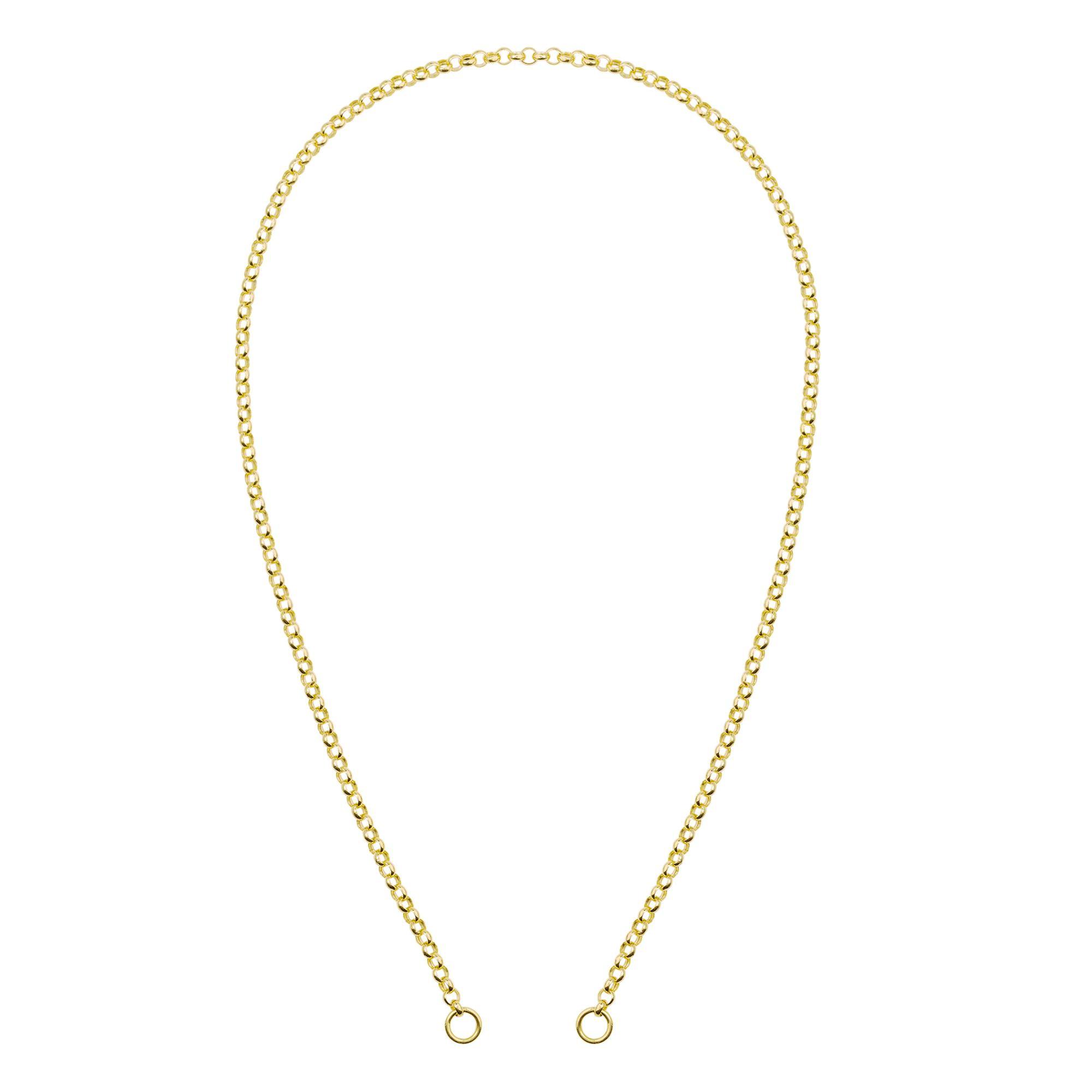 14k Yellow Gold Hollow Split Rope Push Lock Chain | 3.8mm | 20 In