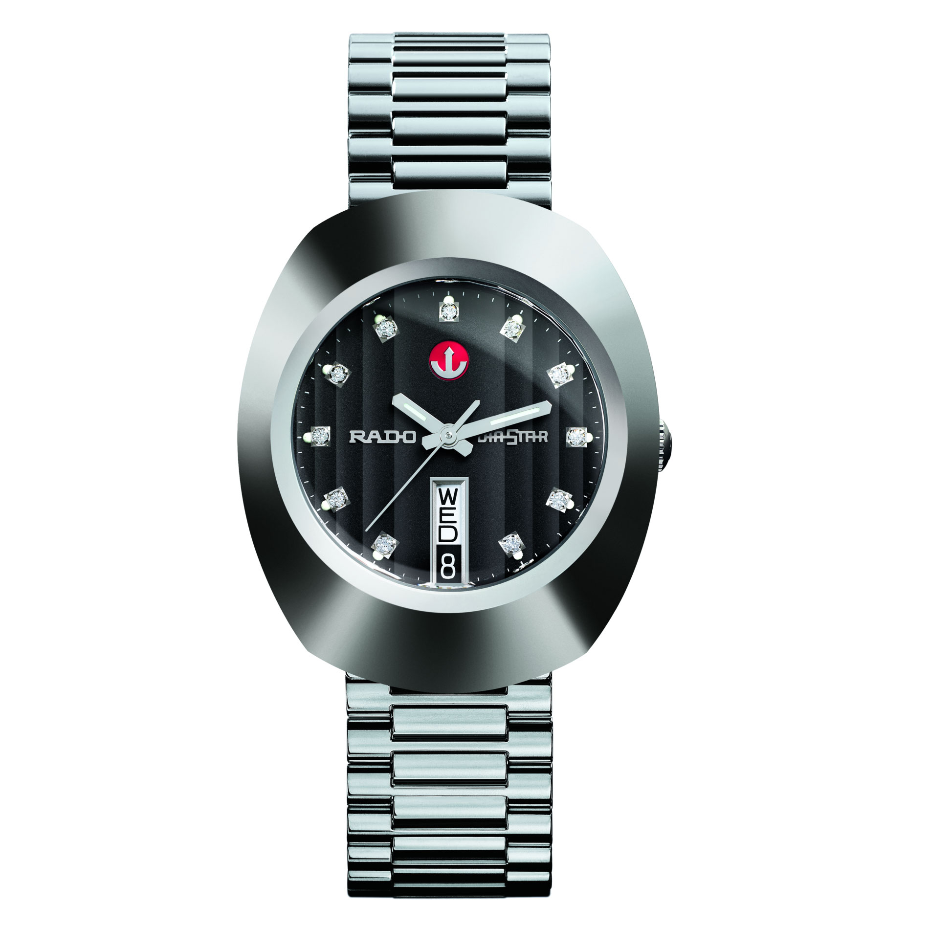 Rado The Original Automatic Diamond Black Dial and Stainless Steel Bracelet Watch | 35mm | R12408613
