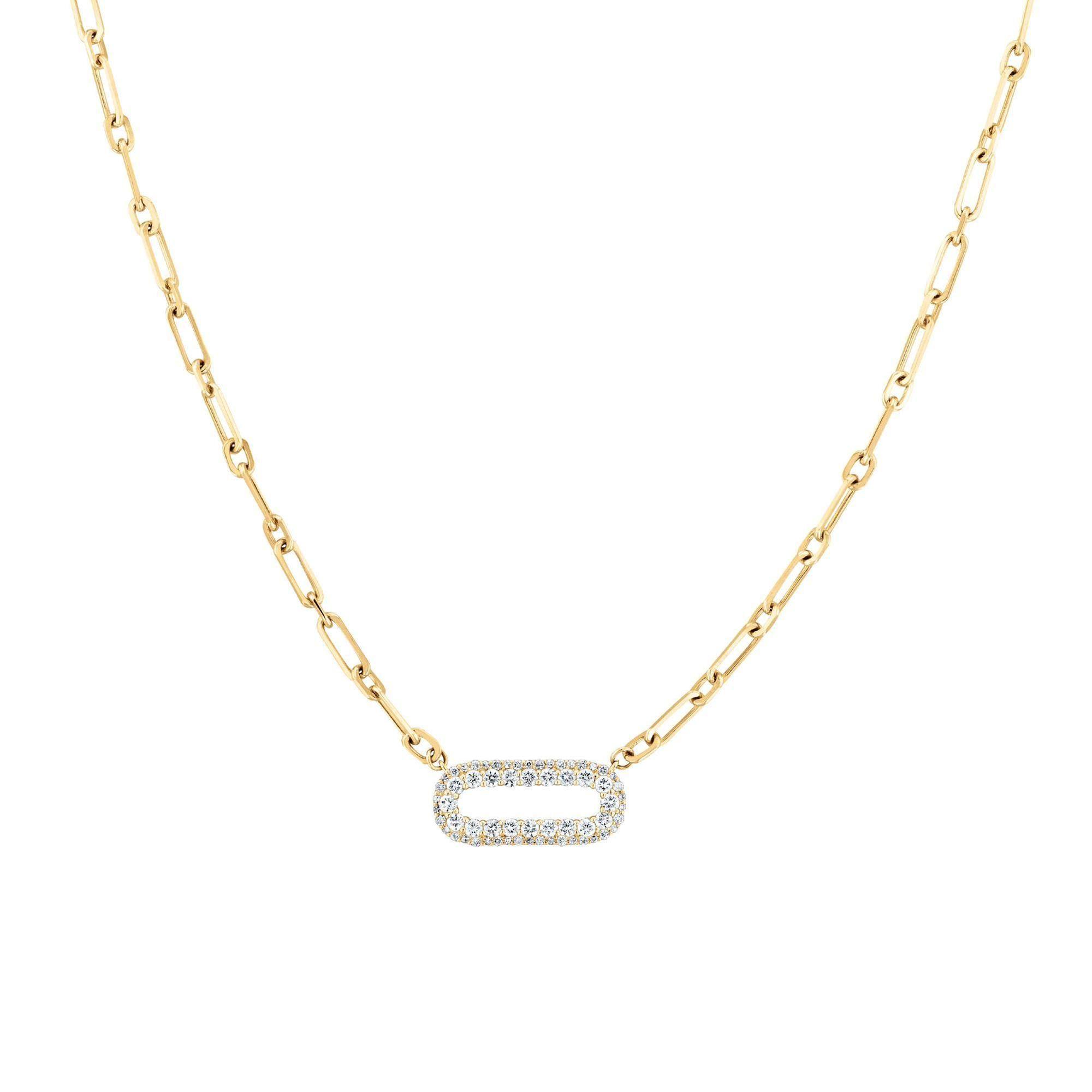 REEDS Exclusive Shy Creation 1/2ctw Diamond Yellow Gold Paperclip