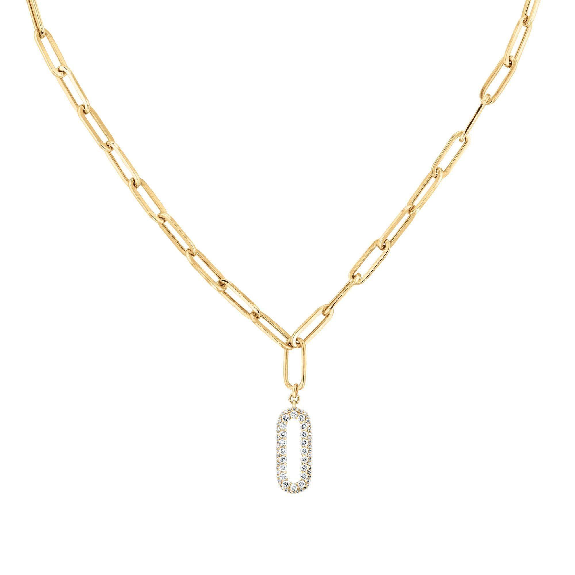 REEDS Exclusive Shy Creation 5/8ctw Diamond Yellow Gold Paperclip