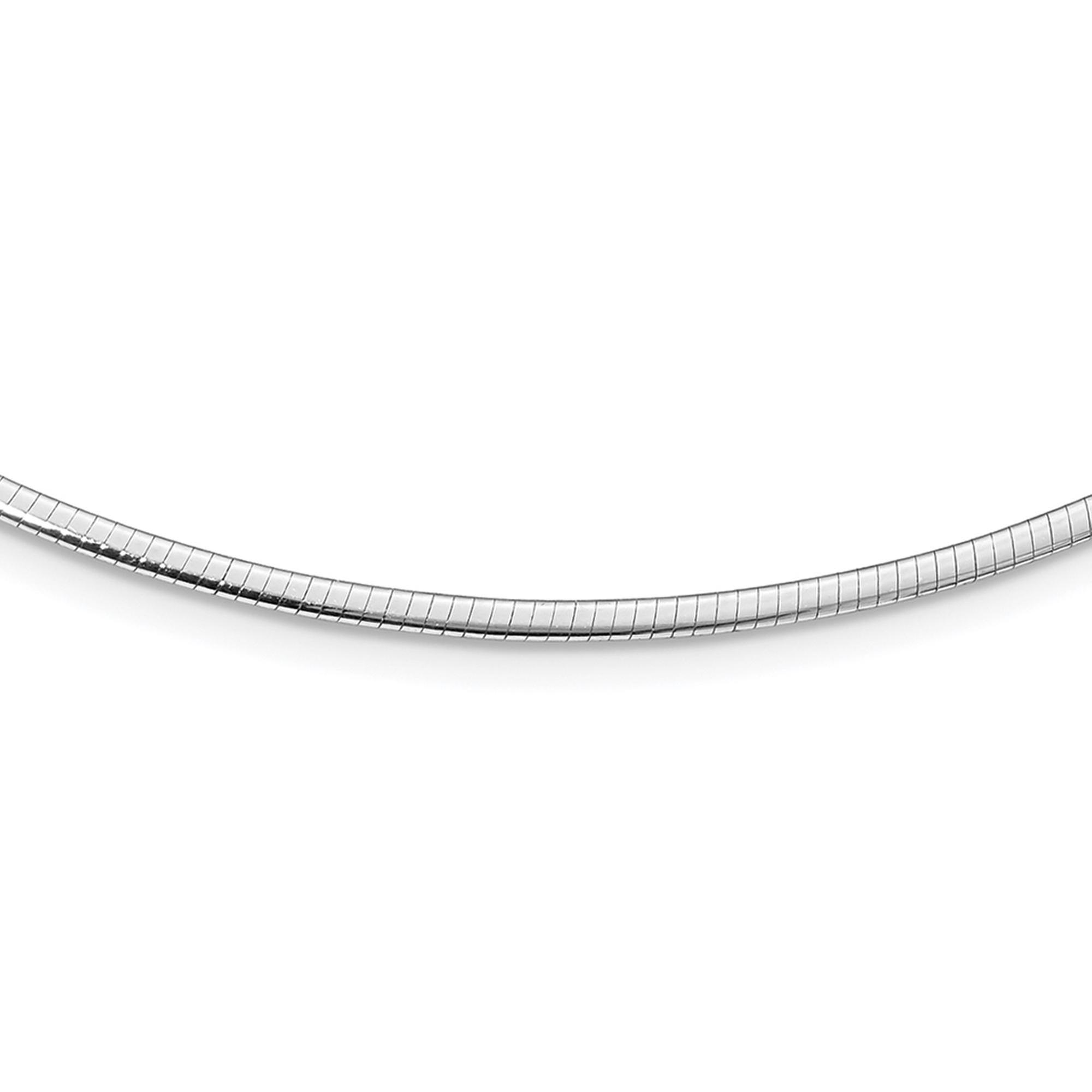 White and Yellow Gold Semi-Solid Reversible Omega Chain Necklace 