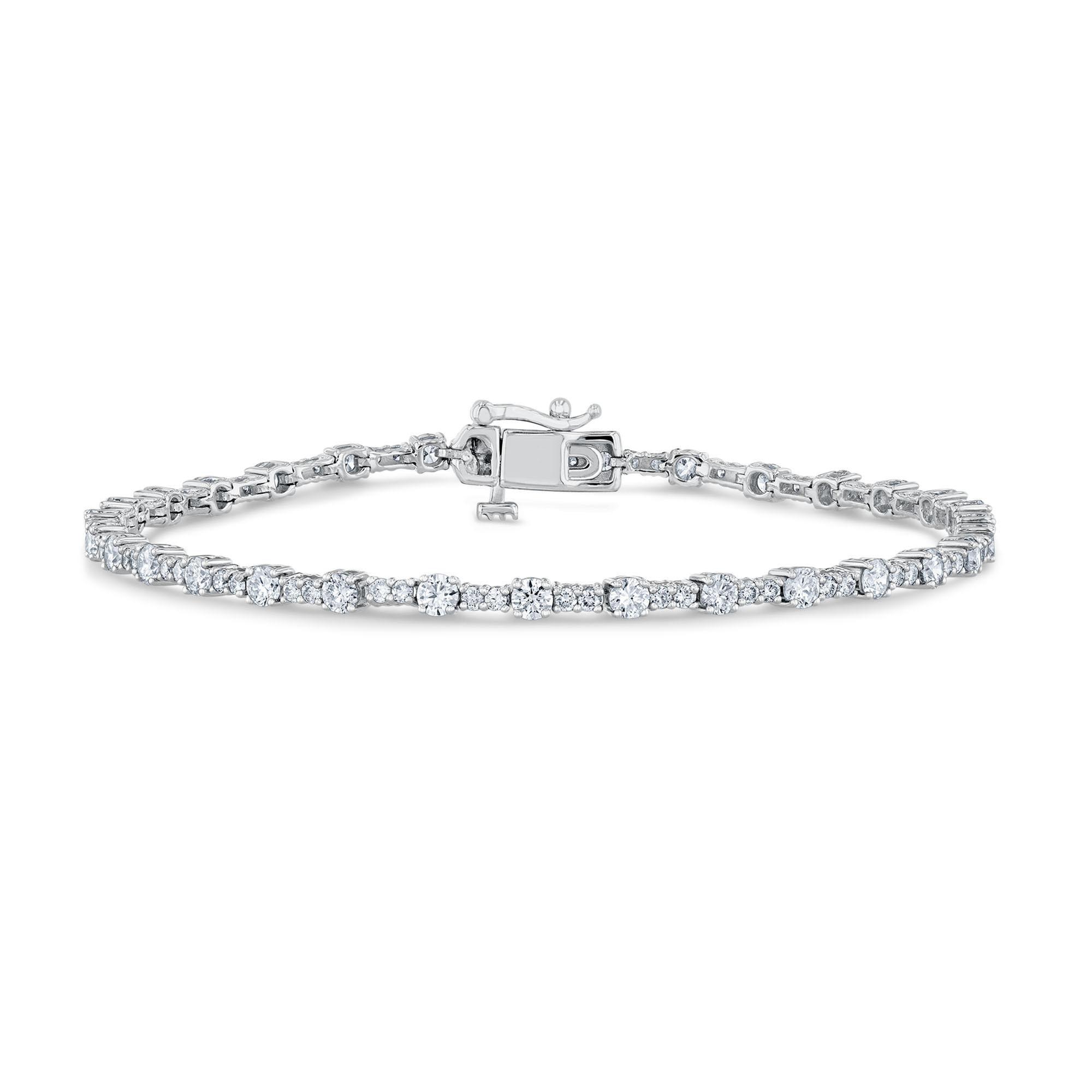 3ctw Round Diamond White Gold Tennis Bracelet - Classic Collectio