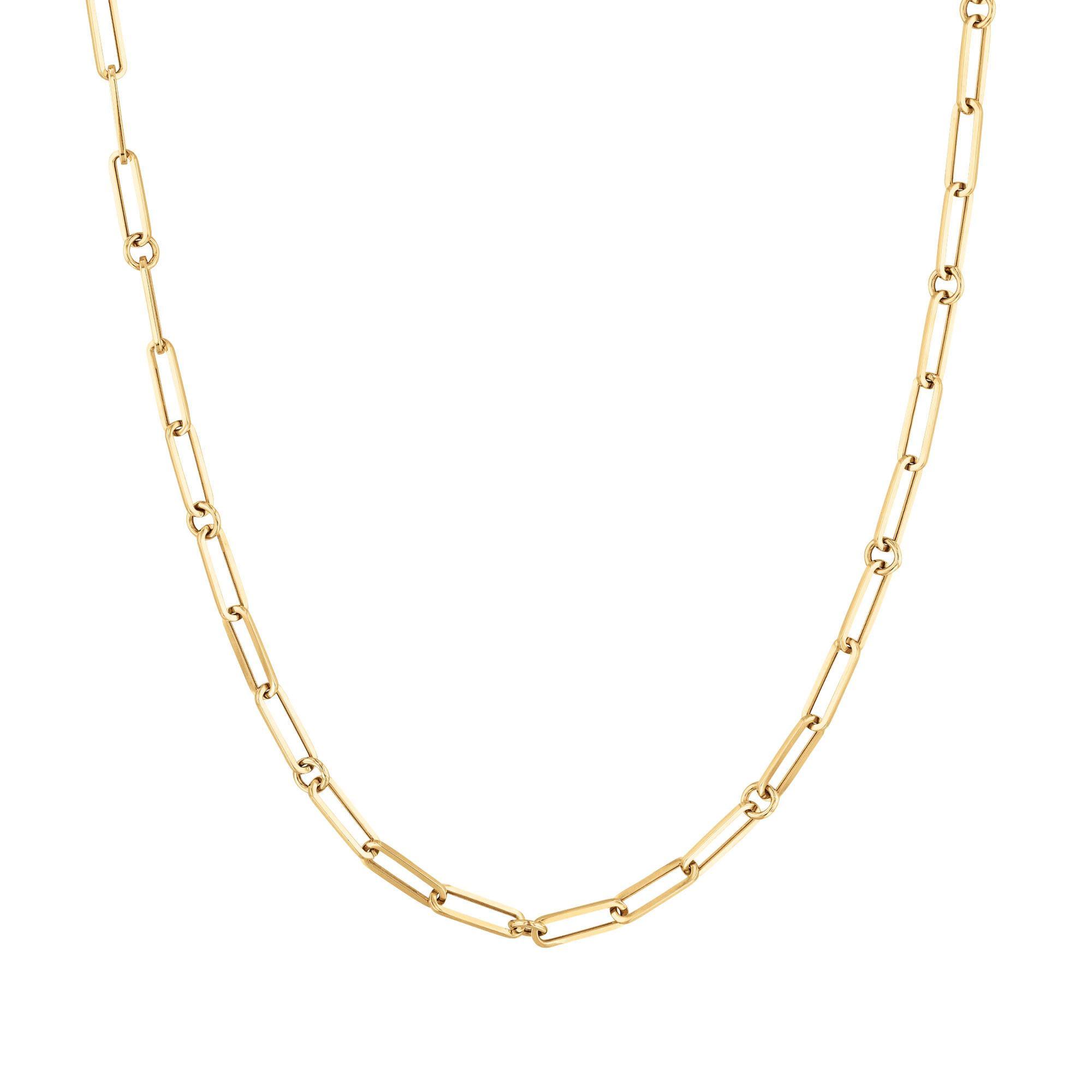 Roberto Coin Classic Oro Toggle Closure Paperclip Chain Necklace 