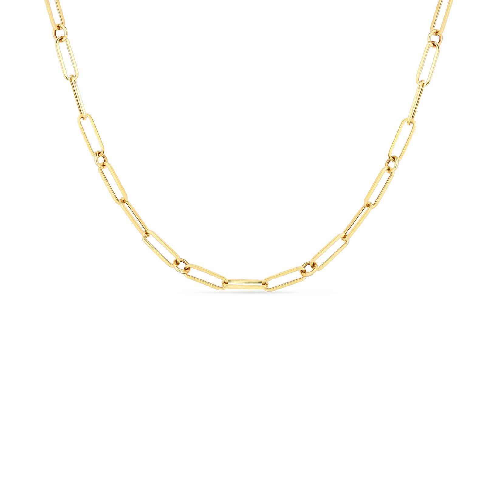 Roberto Coin Designer Gold Fine Paperclip Link Chain - 17 Inches