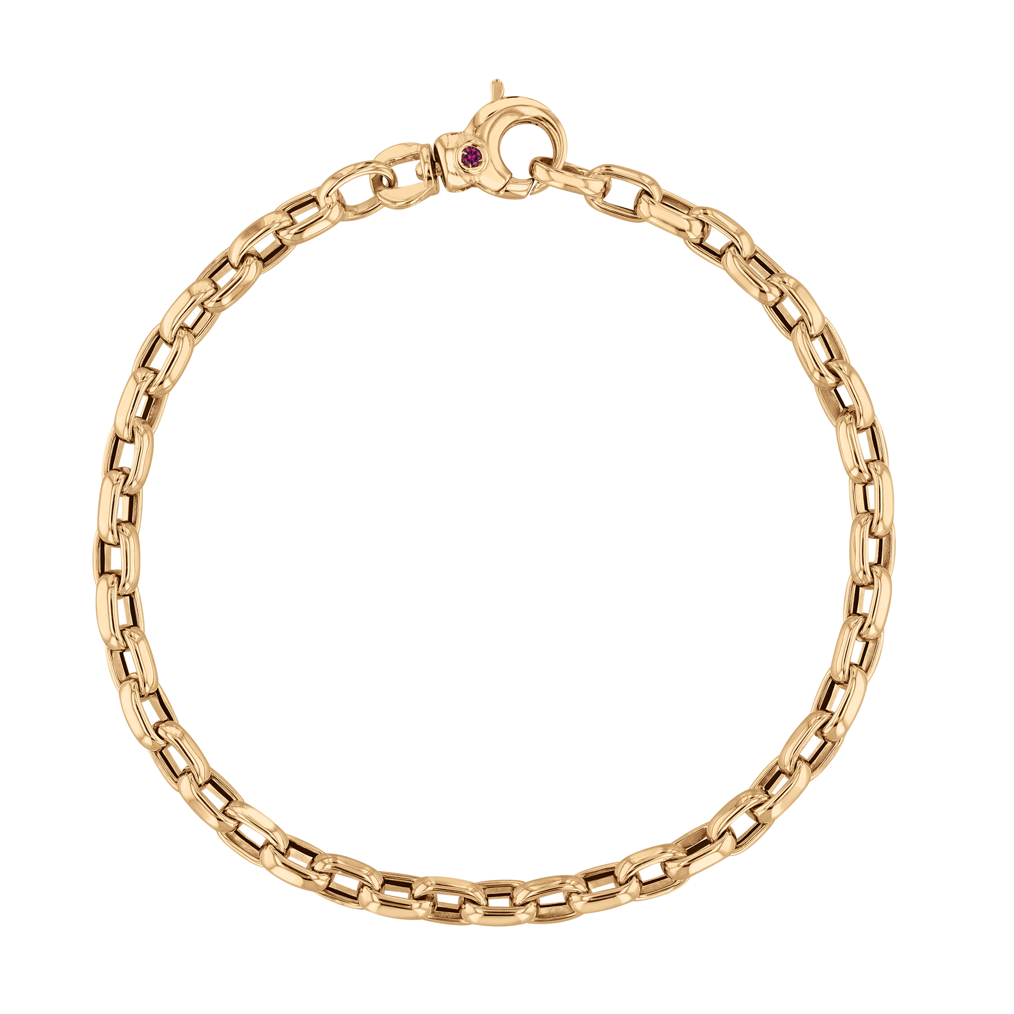 Roberto Coin Designer Yellow Gold Square Link Bracelet | 7 Inches -  5310136AYLB0