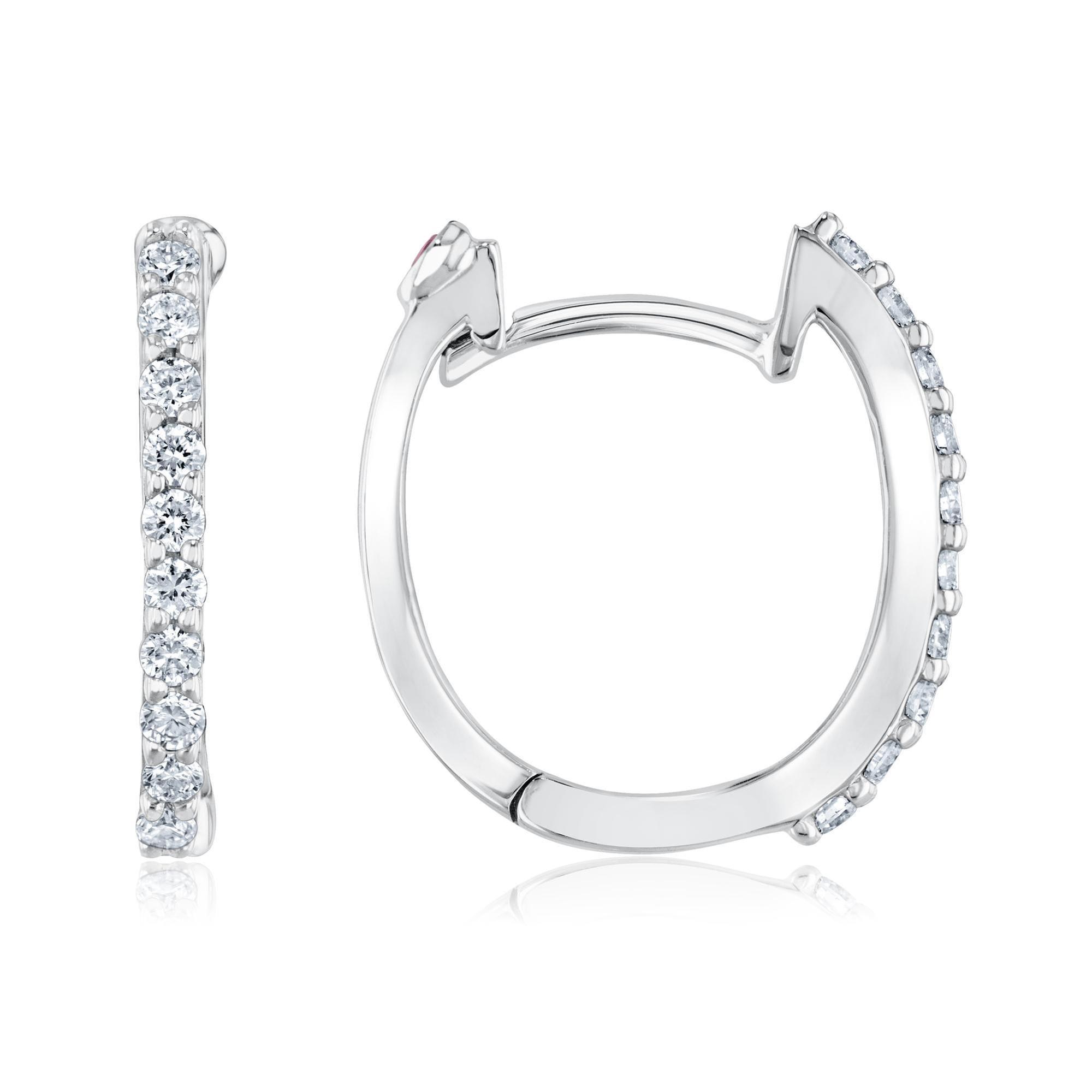 Roberto Coin Diamond Huggie Hoop Earrings 1/5ctw