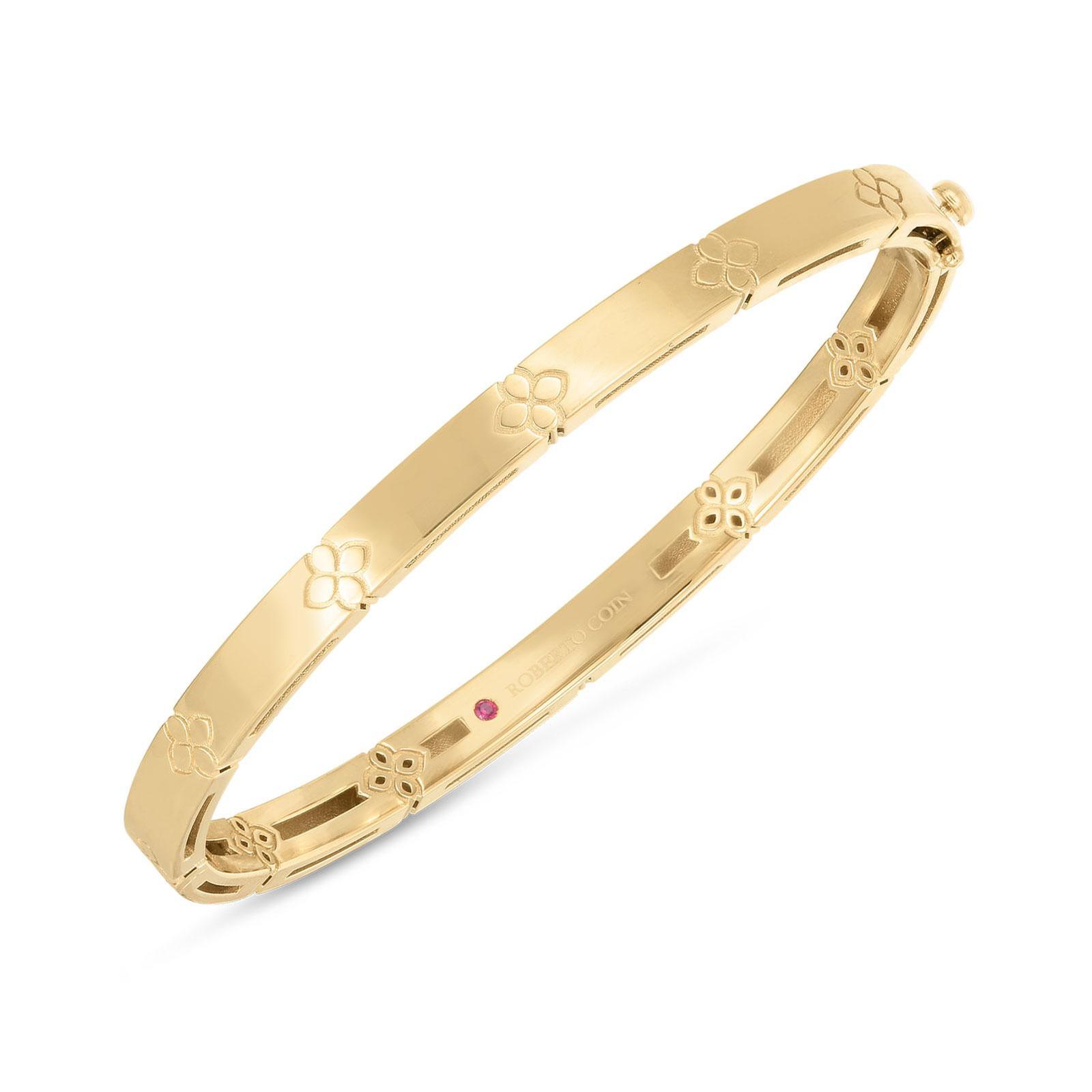 Roberto Coin Love in Verona Narrow Width Bangle Bracelet, Yellow 
