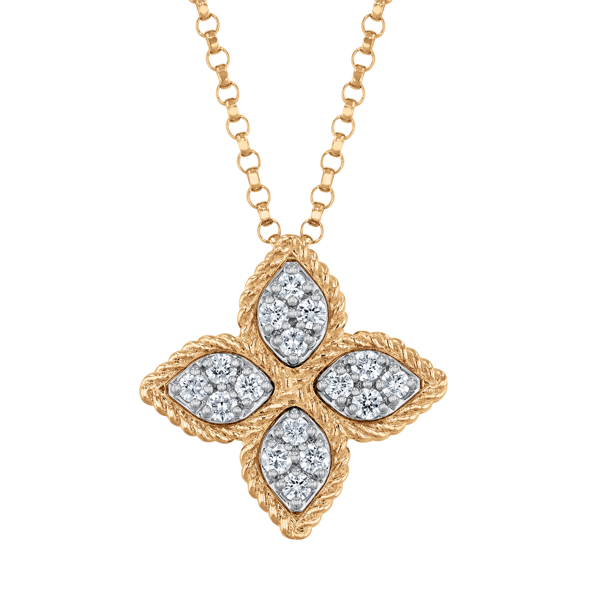 Roberto Coin Princess Flower Diamond Pendant 1/6ctw