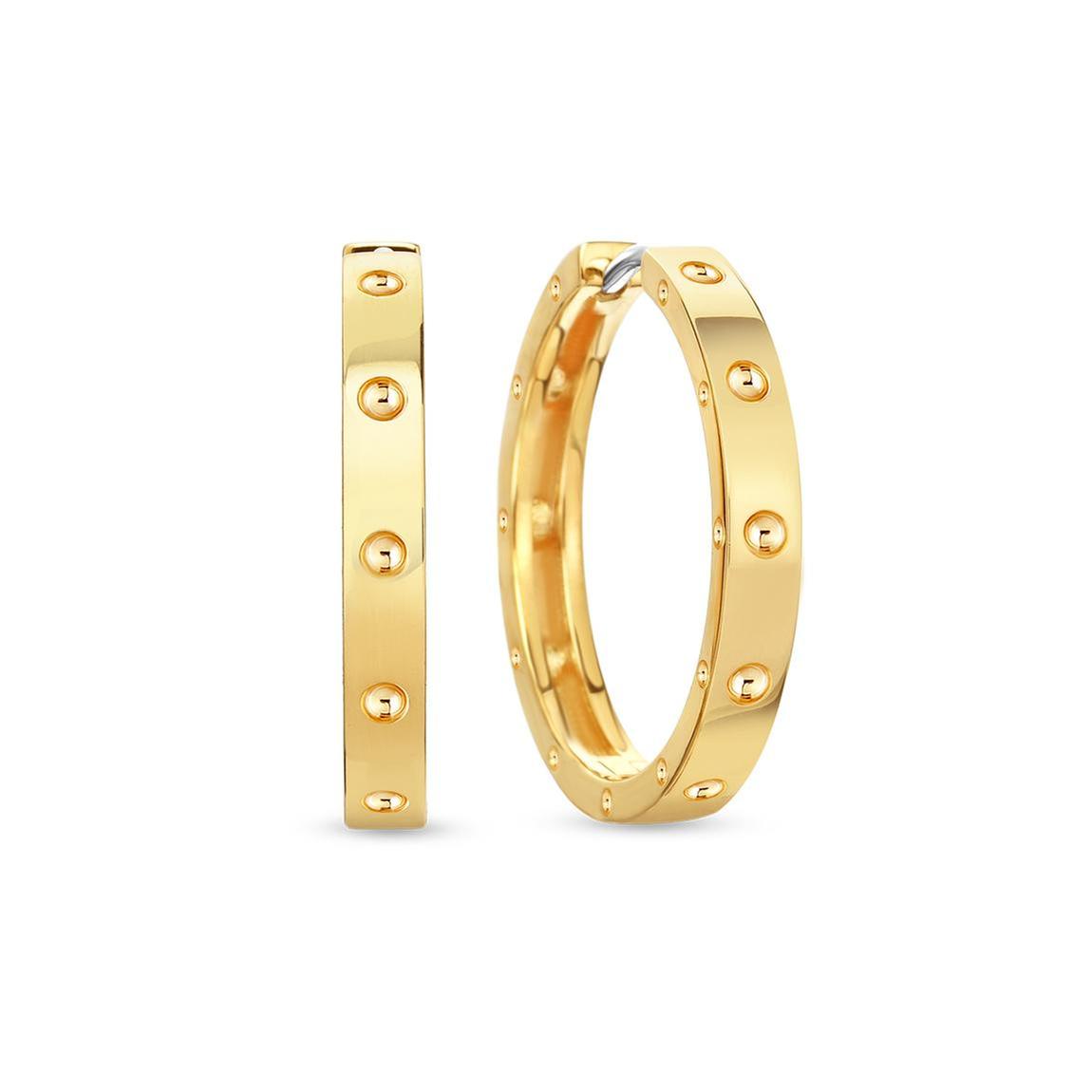 Roberto Coin Symphony Pois Moi 20mm 18k Yellow Gold Hoop Earrings