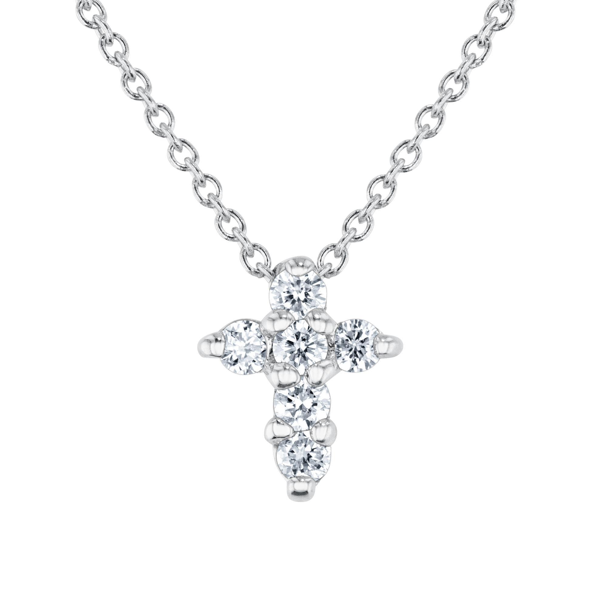 Roberto Coin Tiny Treasures Diamond Baby Cross Pendant Necklace 1