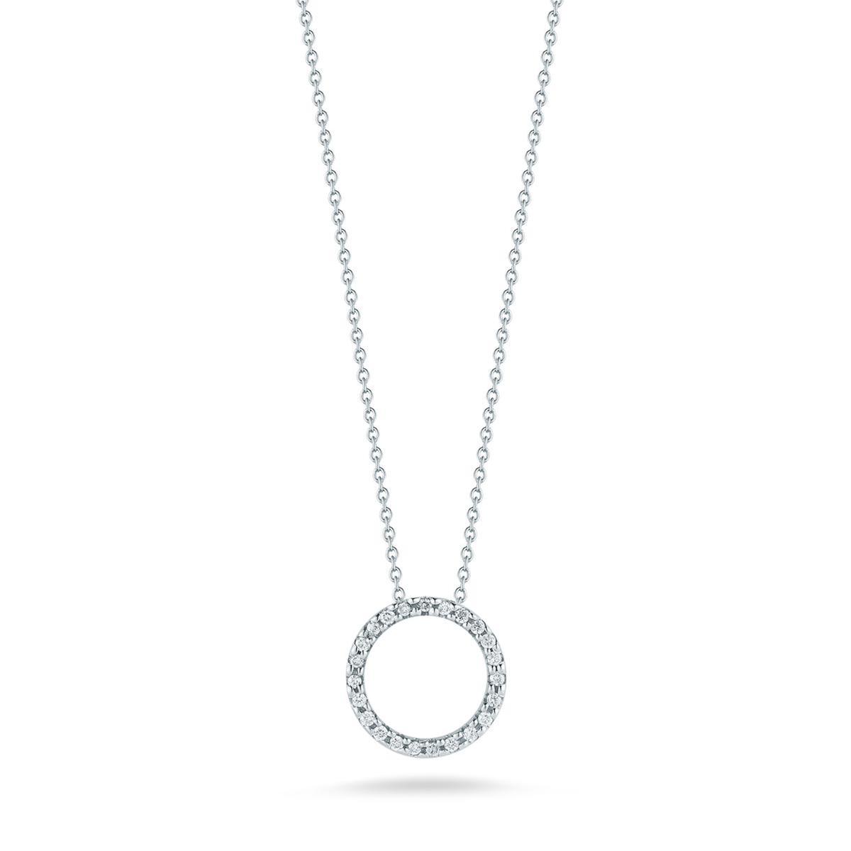 Roberto Coin Tiny Treasures Diamond Circle Pendant Necklace 1/10c