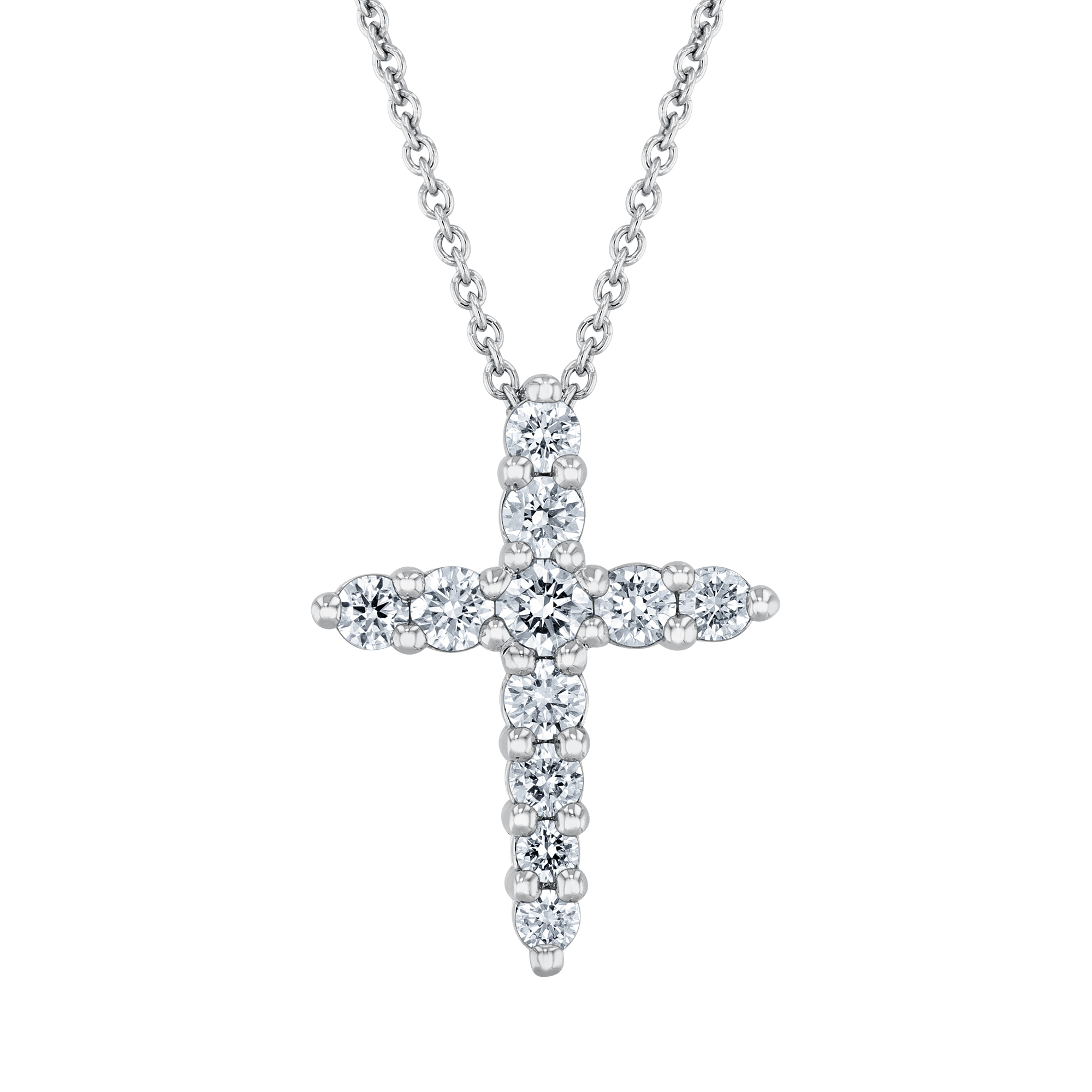 Roberto Coin Tiny Treasures Diamond Cross Pendant Necklace 3/8ctw