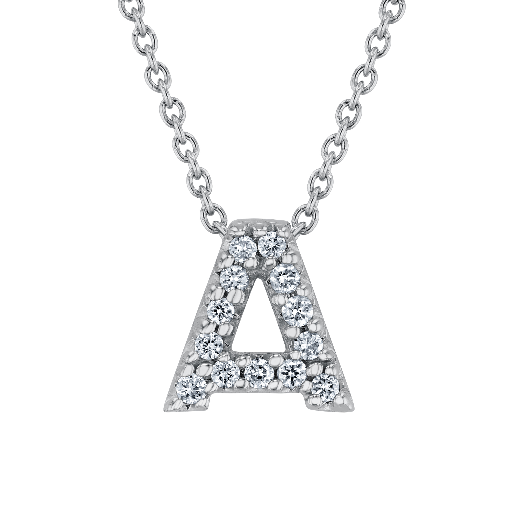 Roberto Coin Tiny Treasures Diamond Love Letter A Necklace 1/15ct
