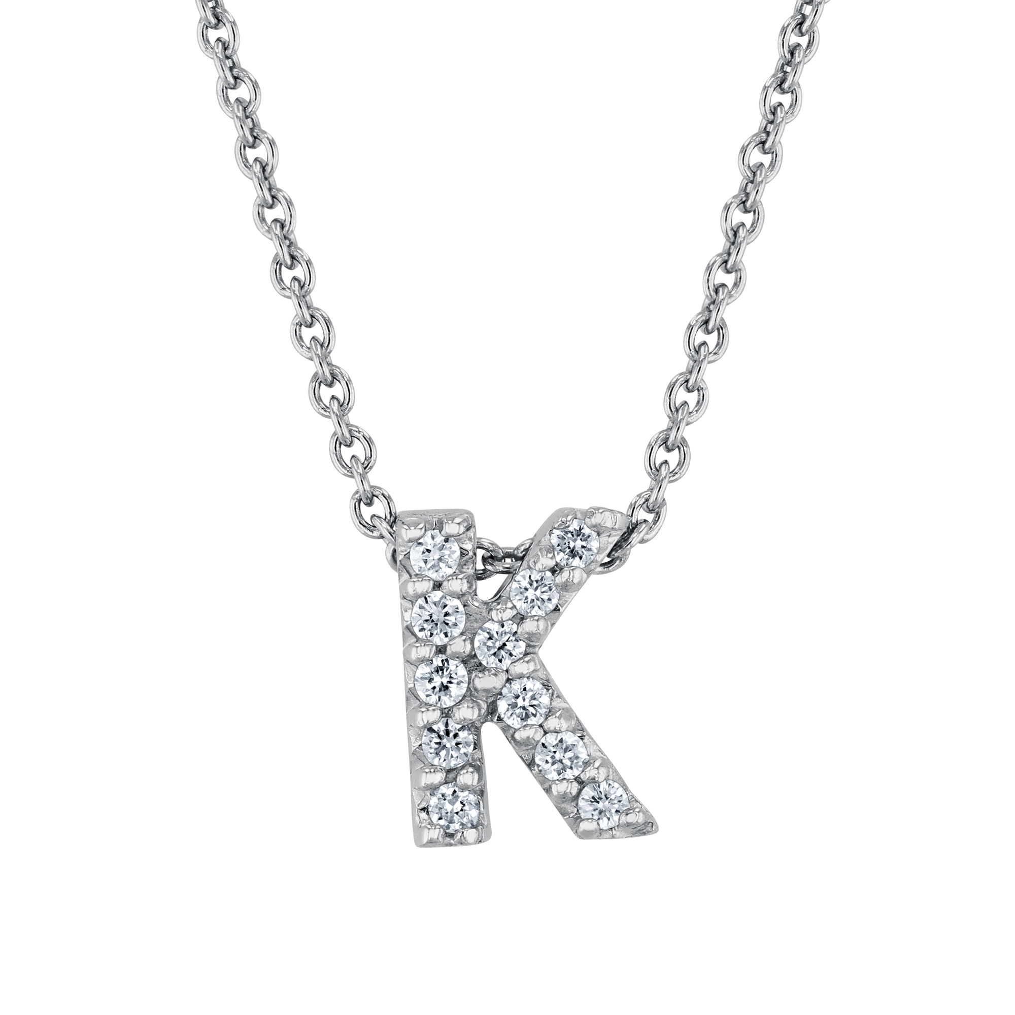 Roberto Coin Tiny Treasures Diamond Love Letter K Necklace 1/20ctw -  001634AWCHXK