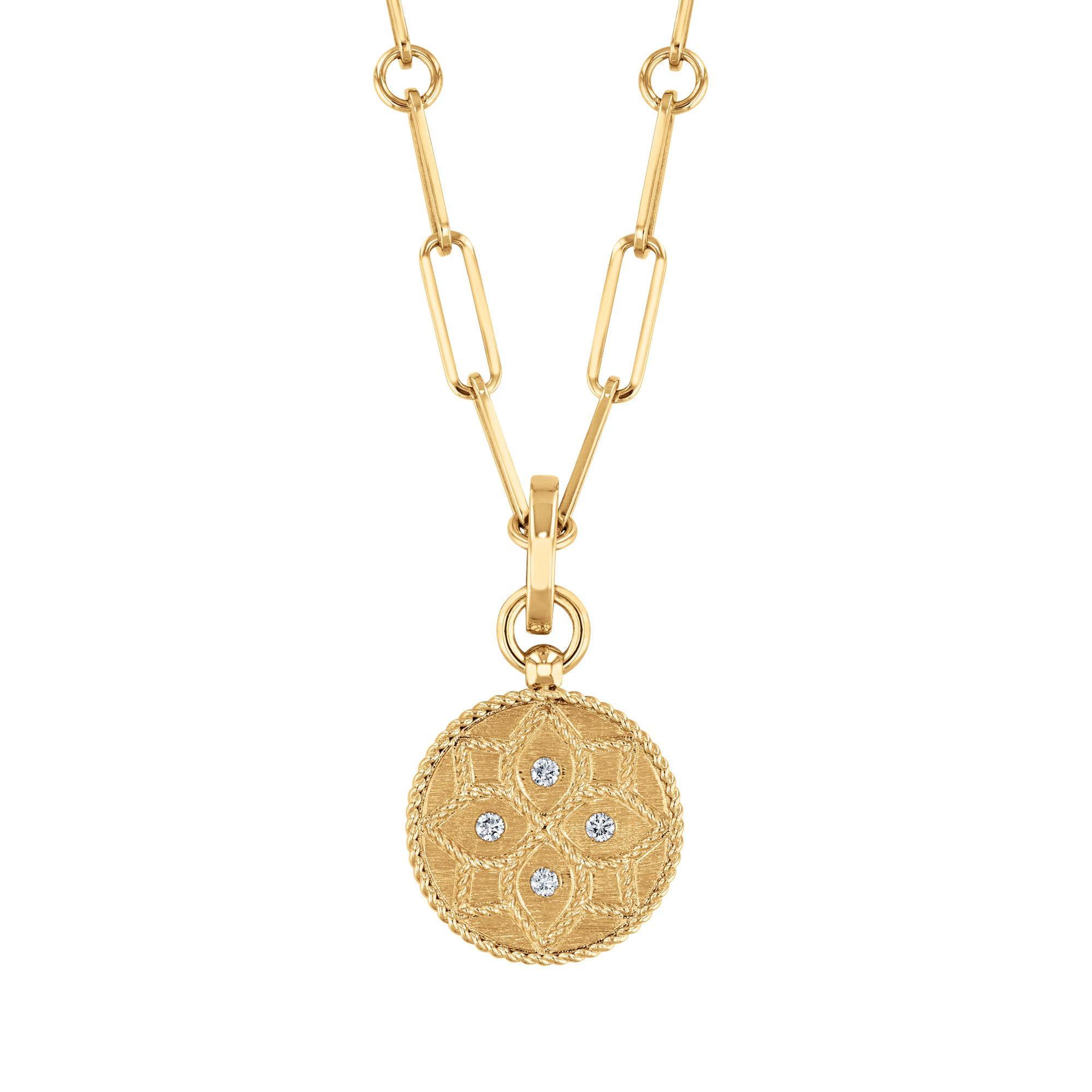 Roberto Coin Venetian Princess Yellow Gold Small Medallion Neckla