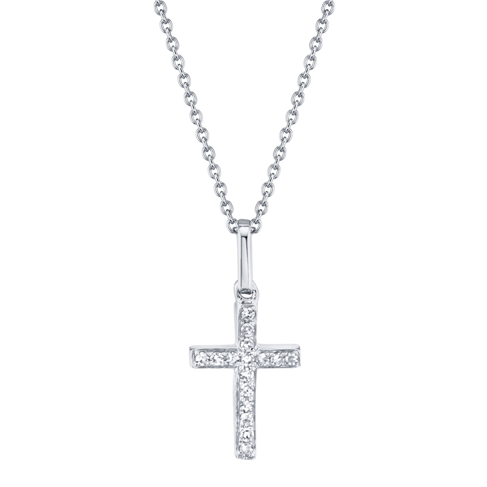 Shy Creation 120ctw Diamond Cross White Gold Pendant Necklace 575$