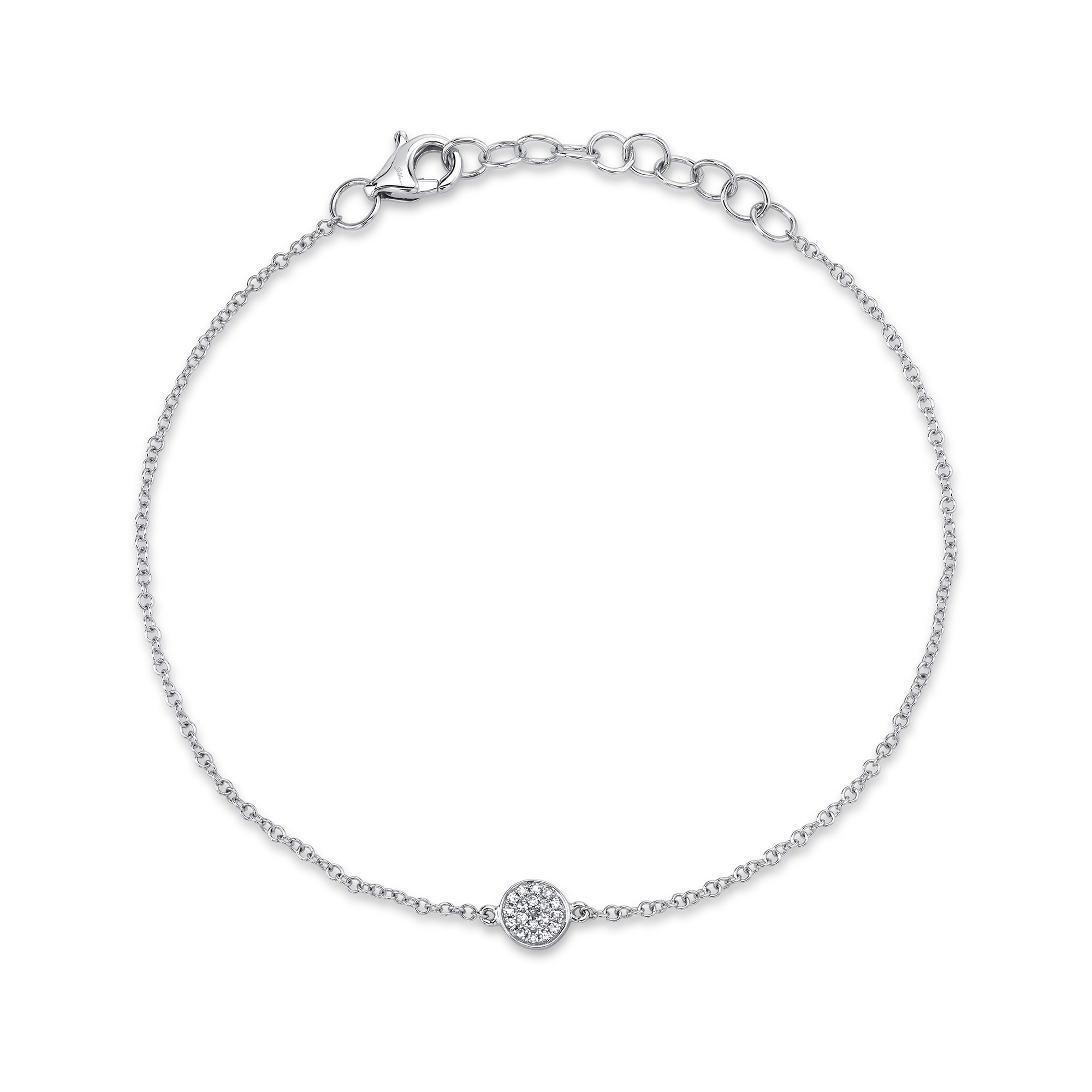 Shy Creation  1/20ctw Round Diamond White Gold Pave Circle Bracelet