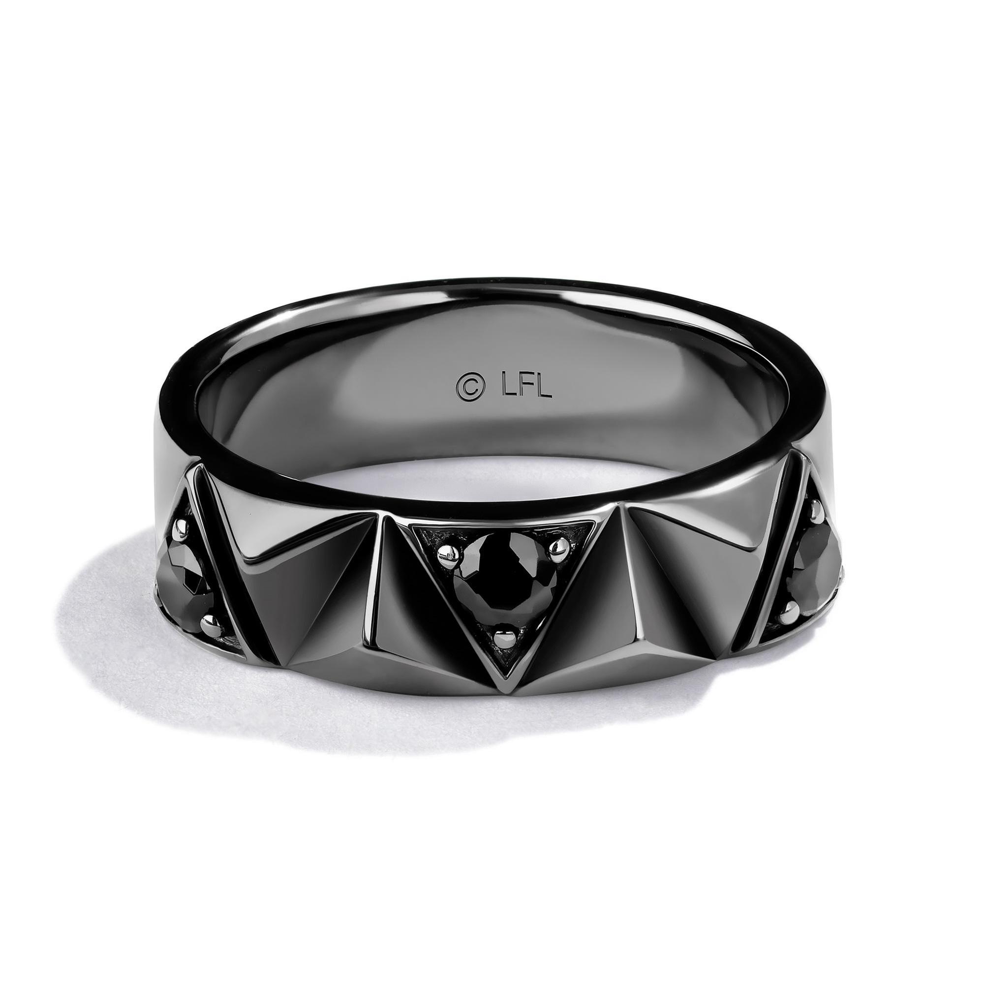 Star Wars Fine Jewelry Mens Star Warstm Fine Jewelry Darth Vader Dark Armor 12ctw Treated Black Diamond Wedding Band Balance of Power Mens 1700$