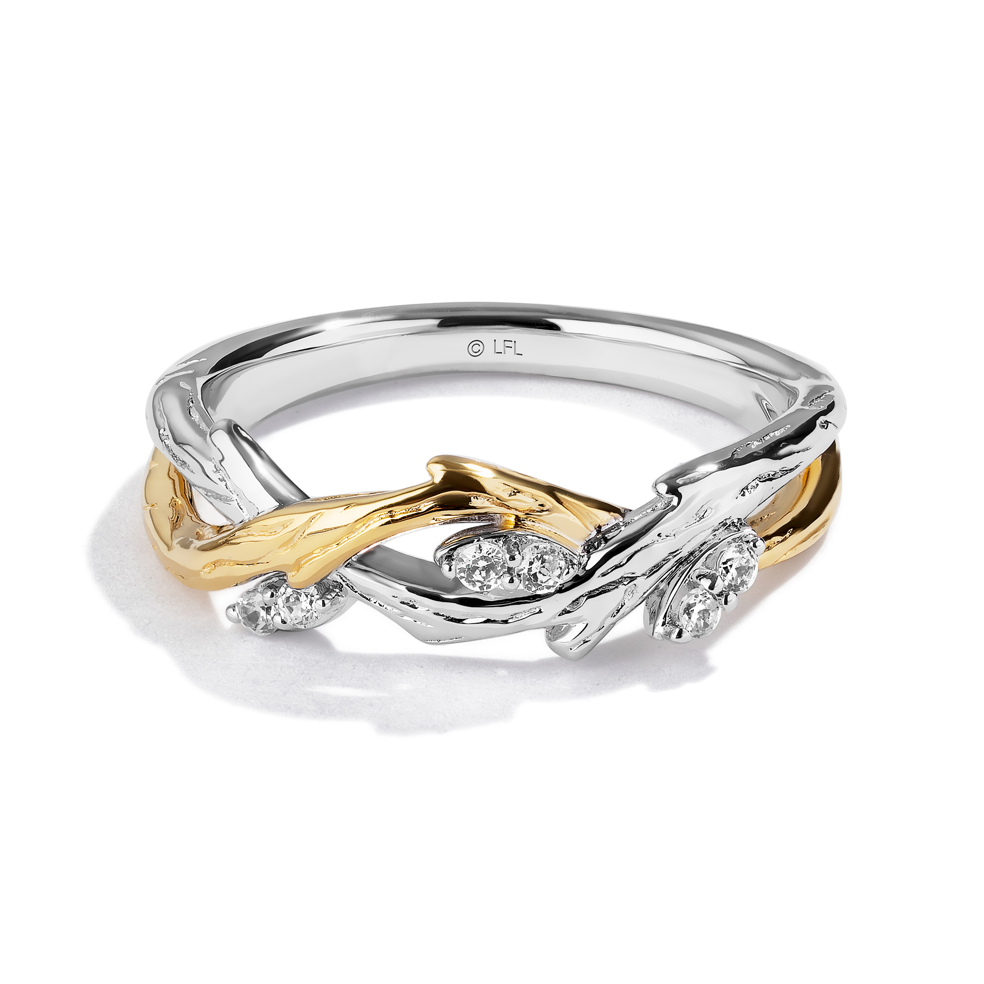 Star Wars(tm) Fine Jewelry Dagobah 1/10ctw Diamond Two-Tone Ring | Balance of Nature | Size 6